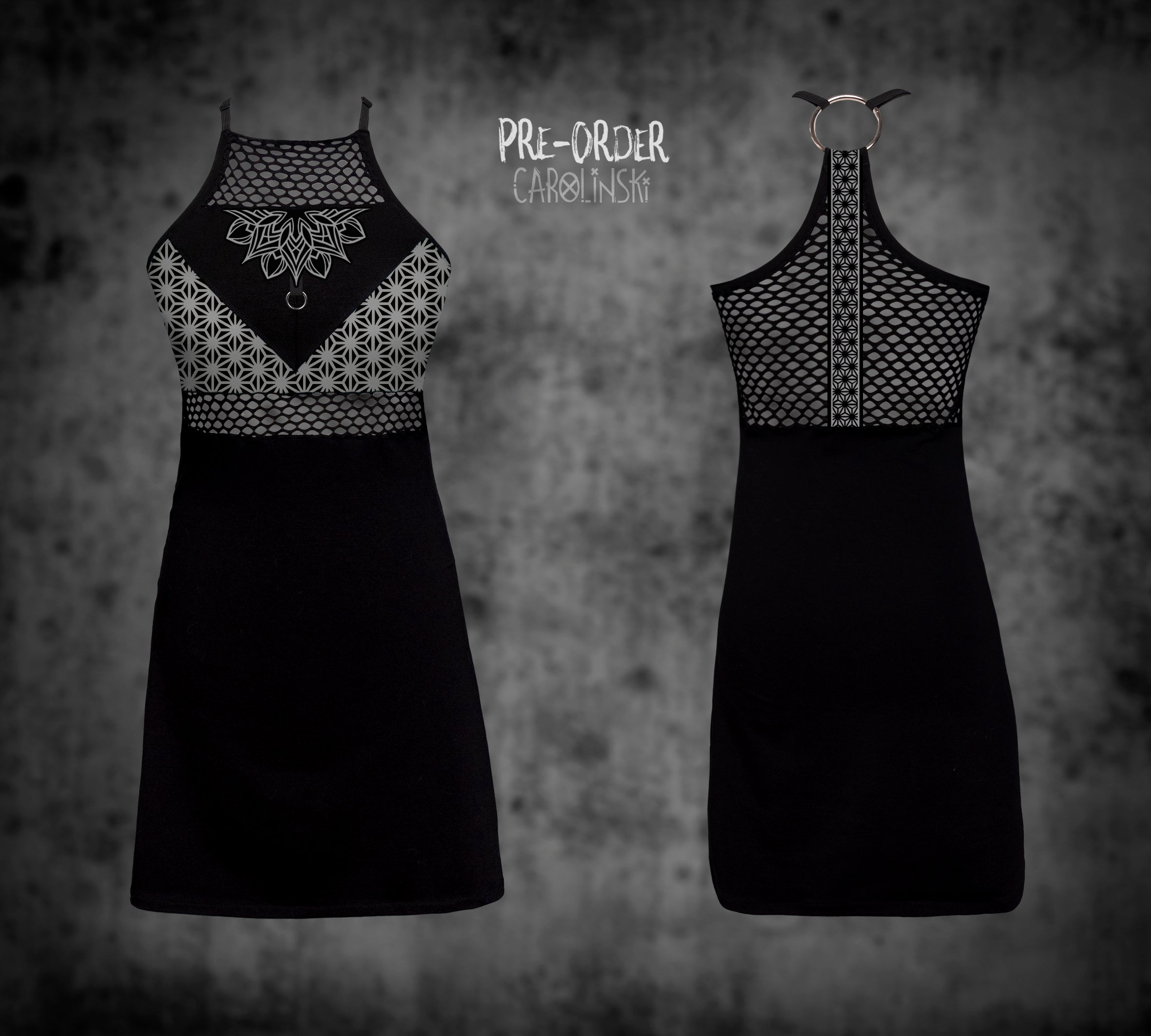 HighNeck Dress - Asanoha