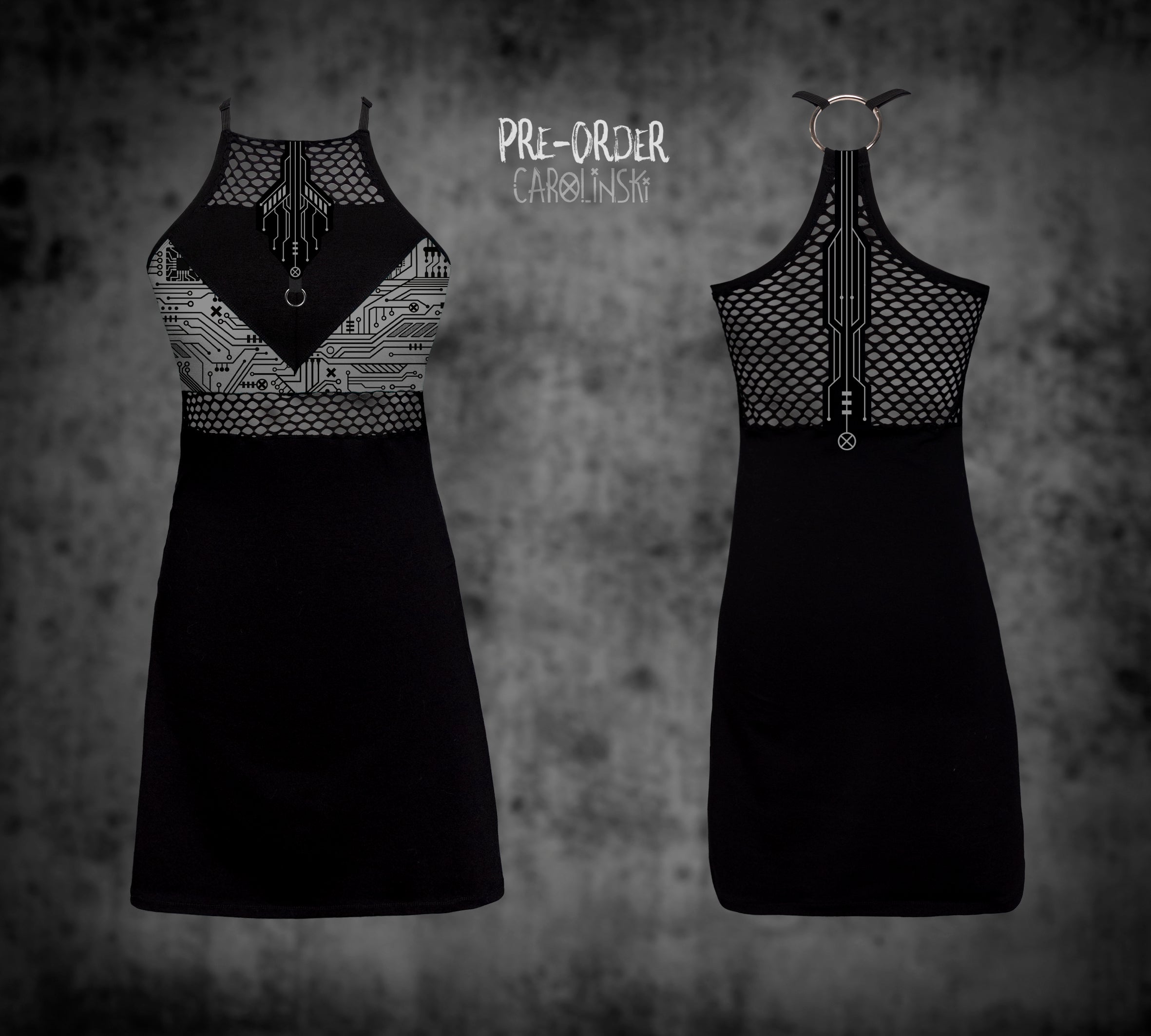 HighNeck Dress - Circuitboard