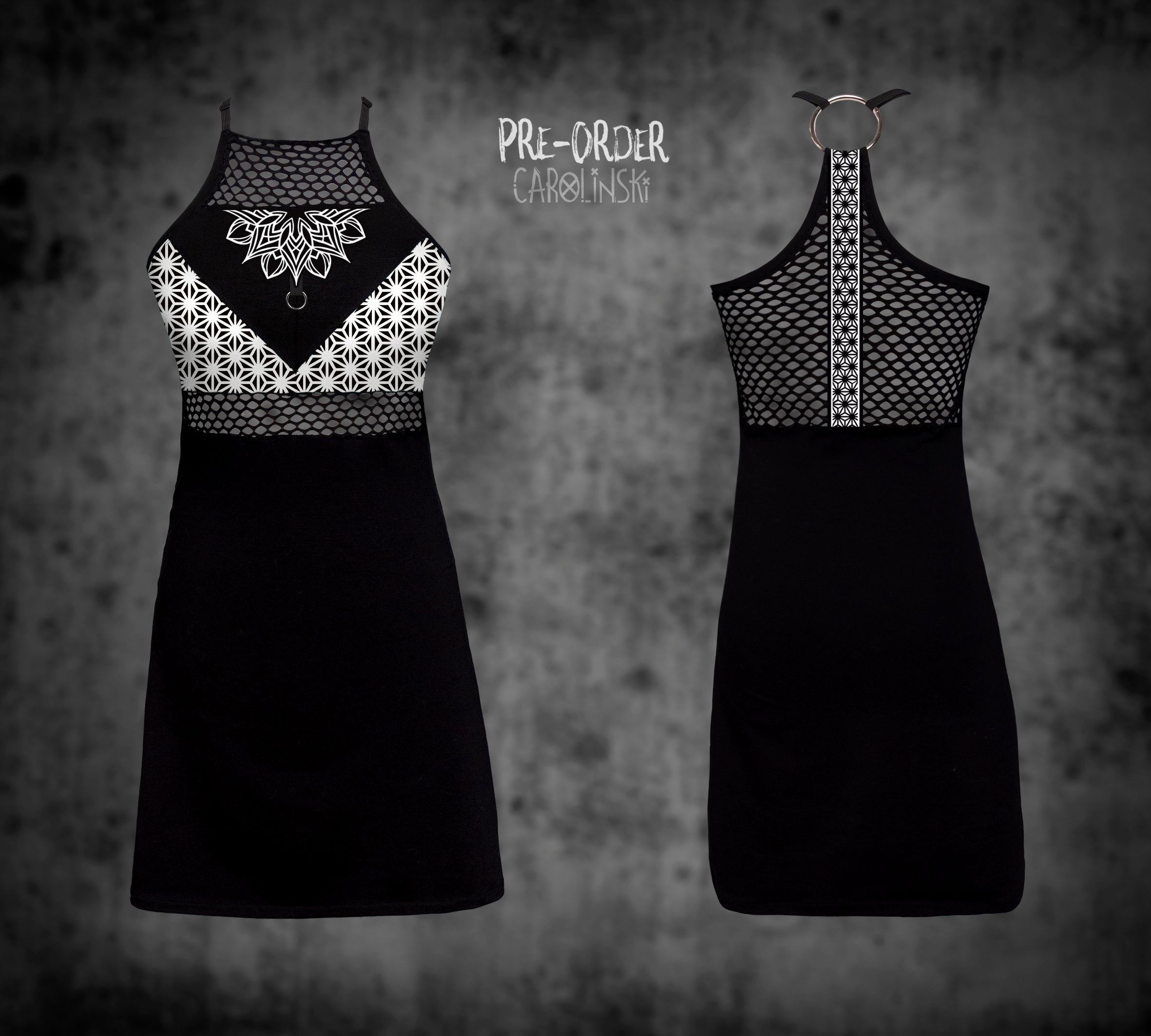 HighNeck Dress - Asanoha