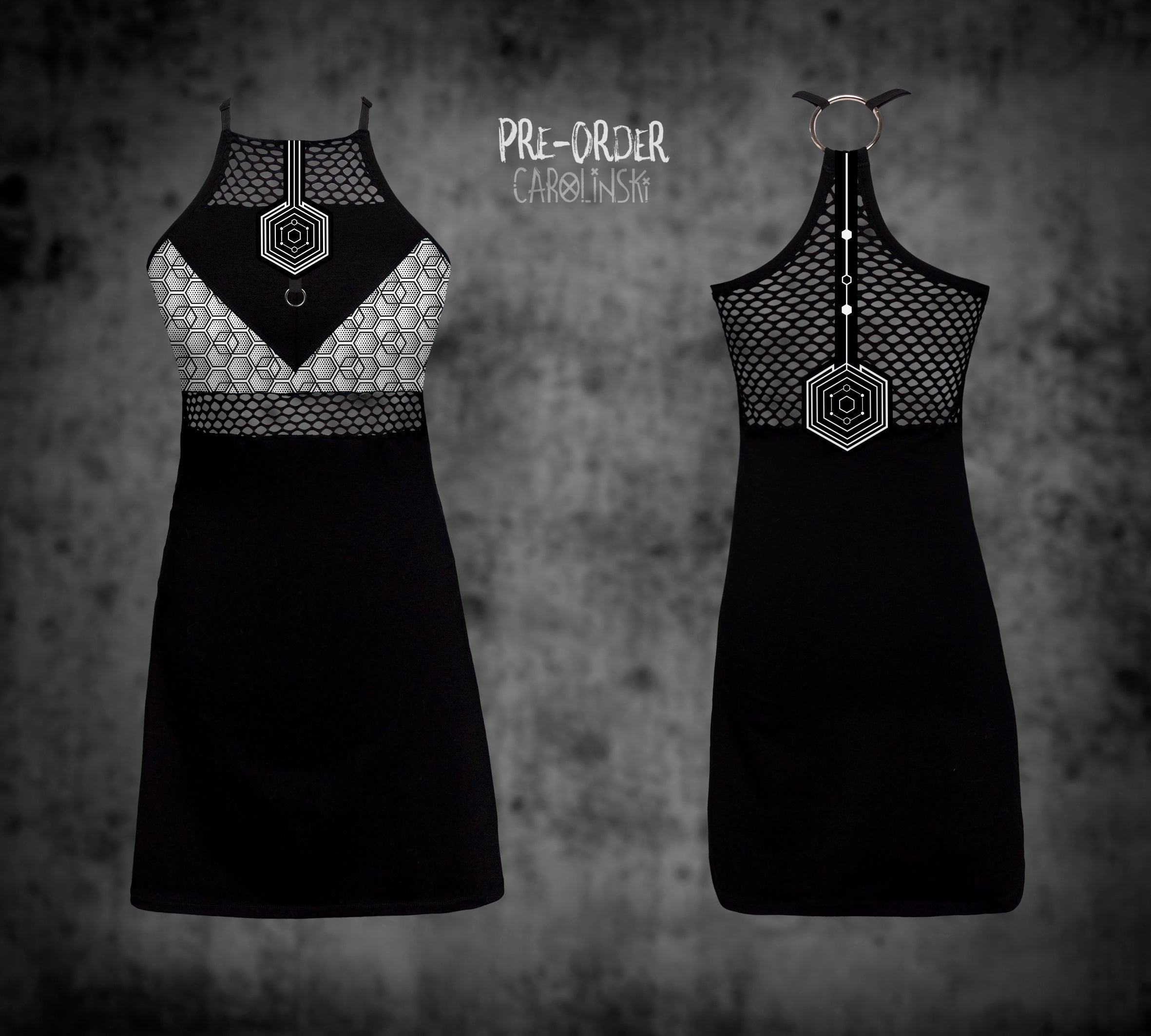 HighNeck Dress - Hexagon