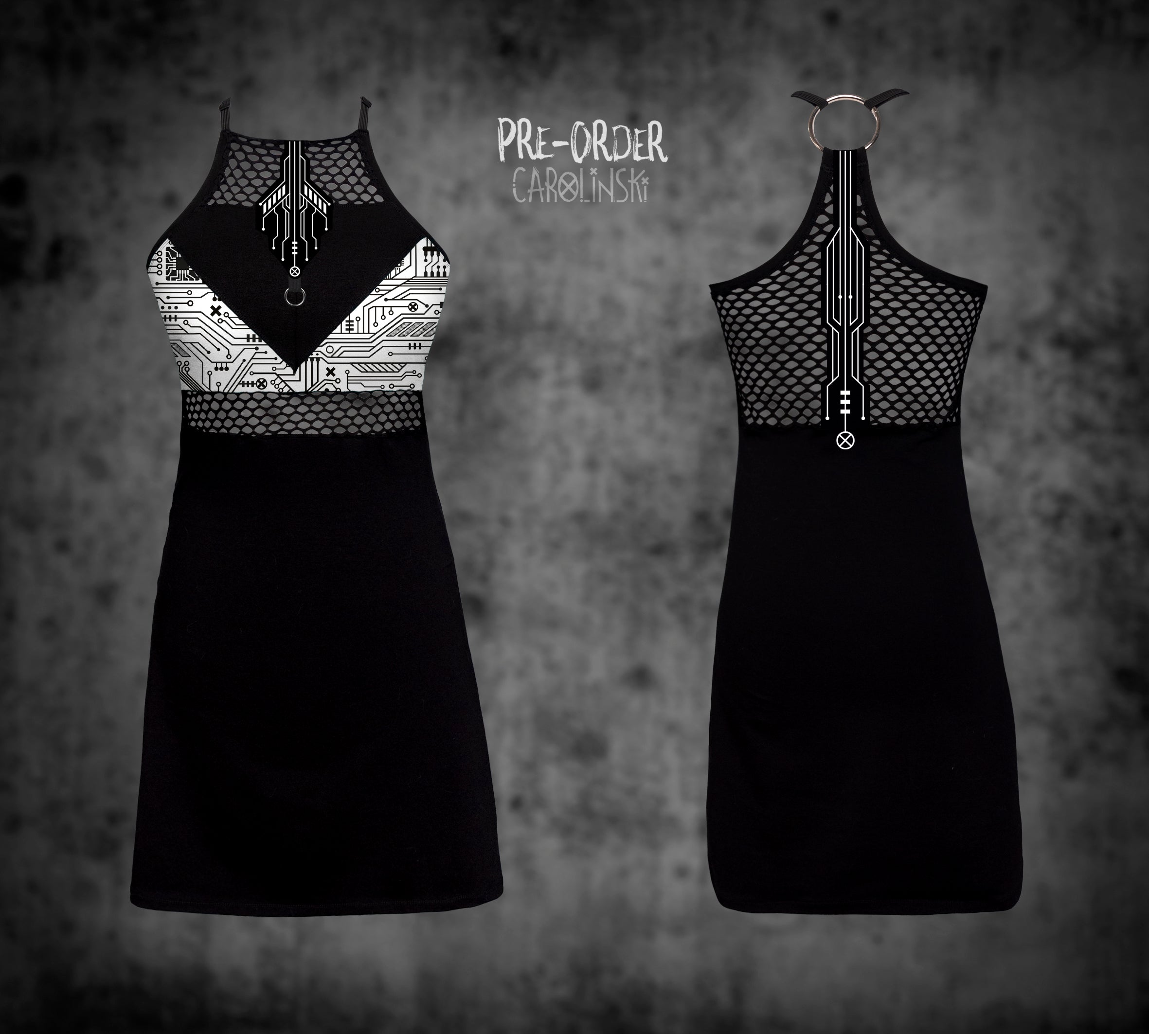 HighNeck Dress - Circuitboard