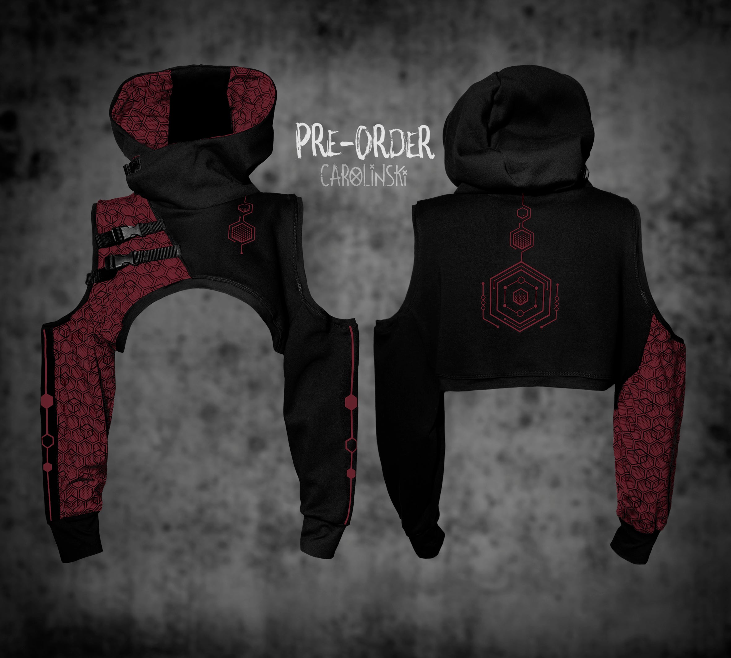 Crop Hoodie - Hexagon