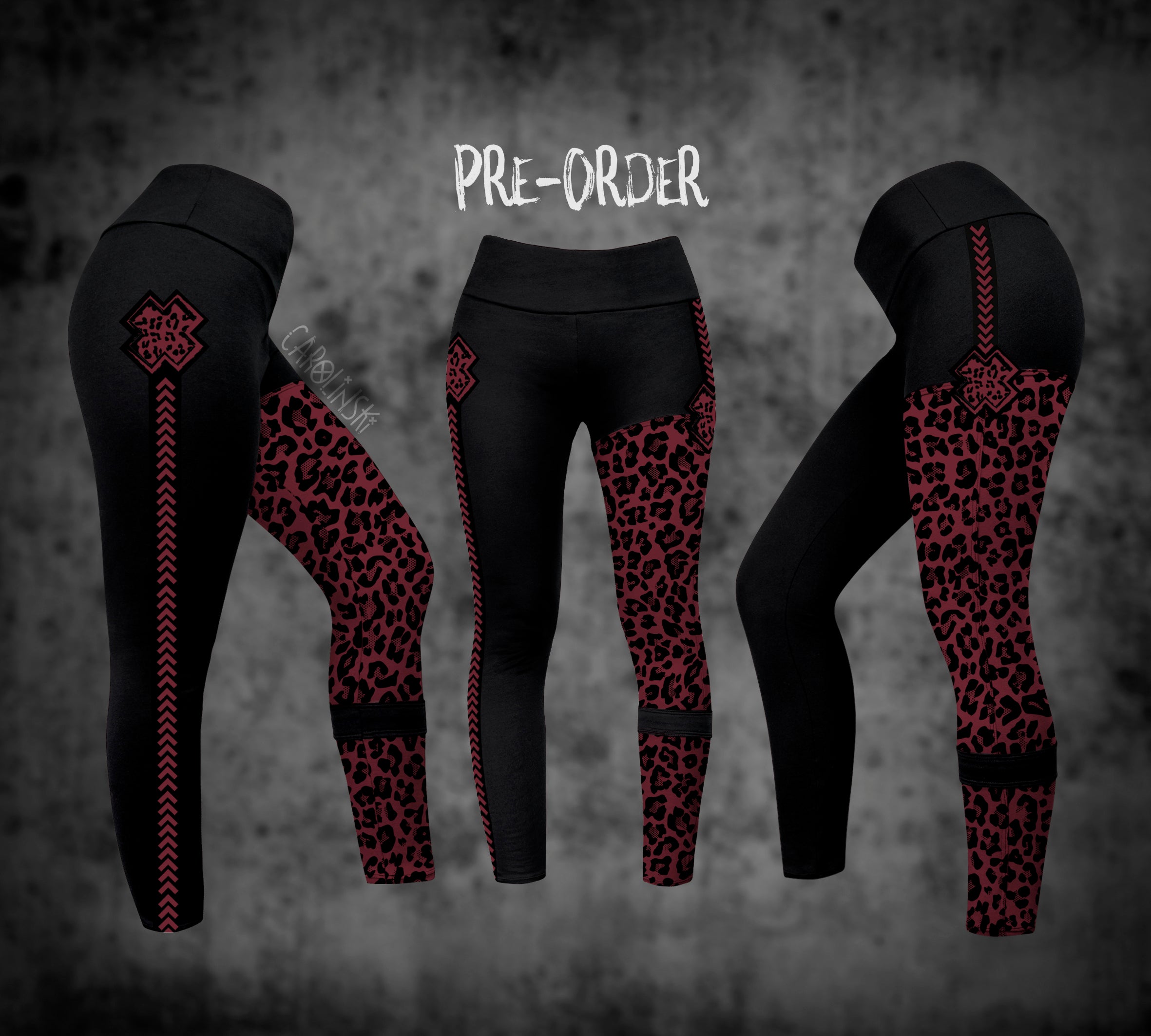 Split Leggings - Leopard