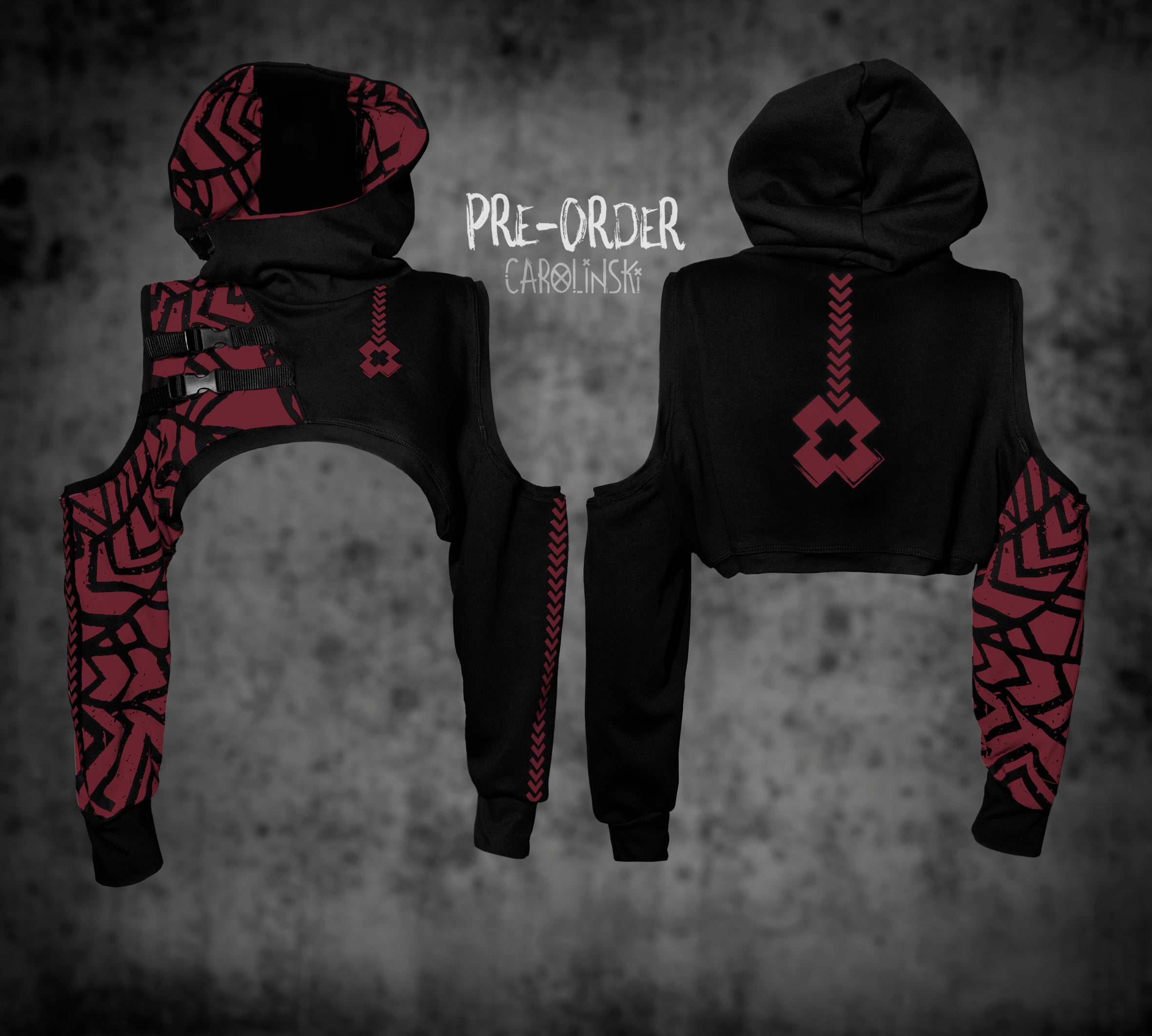 Crop Hoodie - Grunge