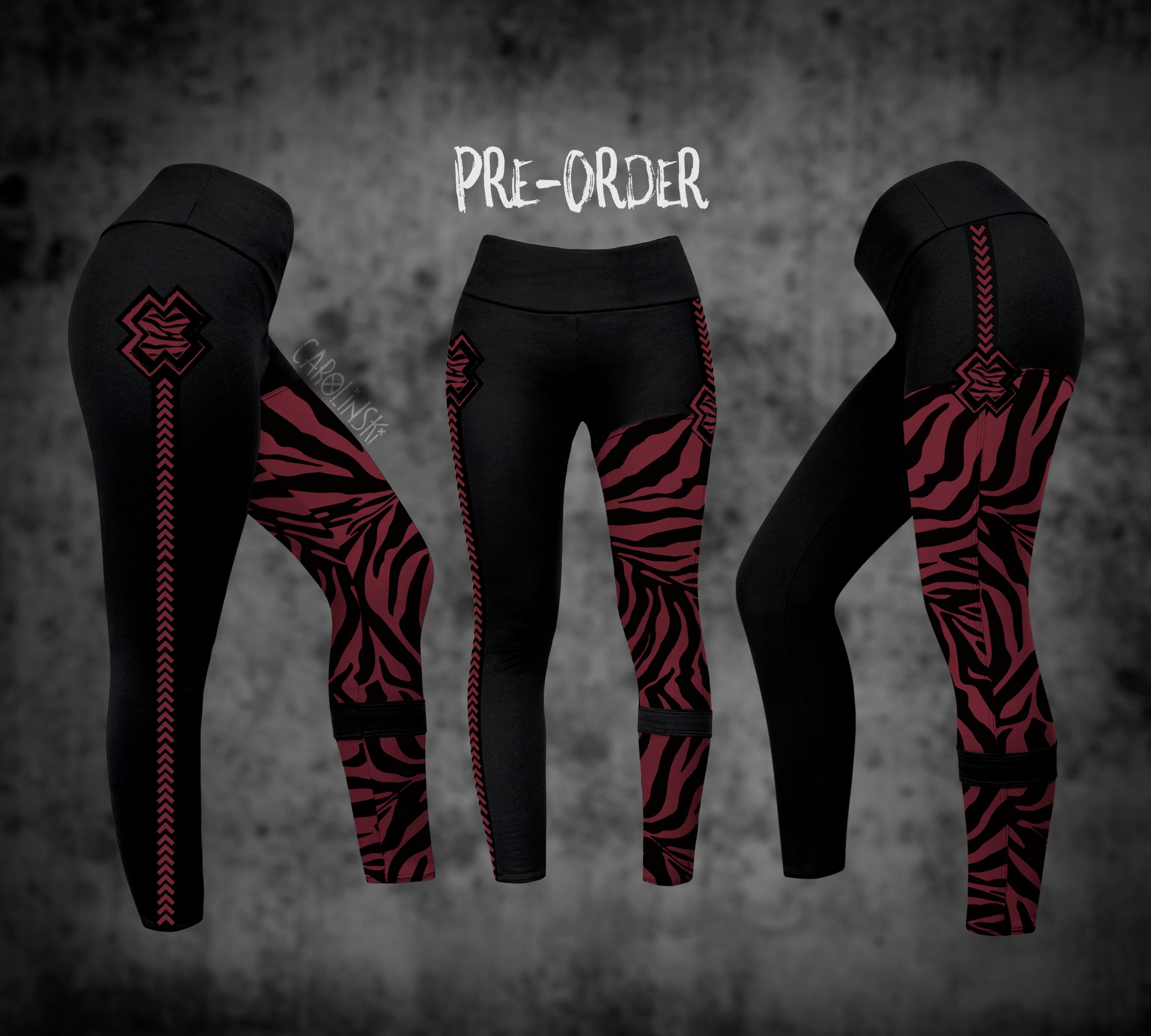 Split Leggings - Zebra