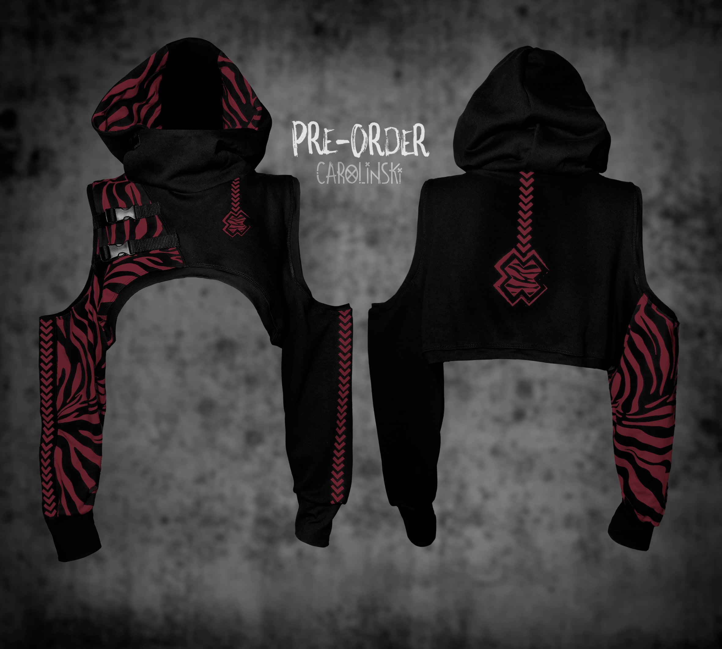 Crop Hoodie - Zebra