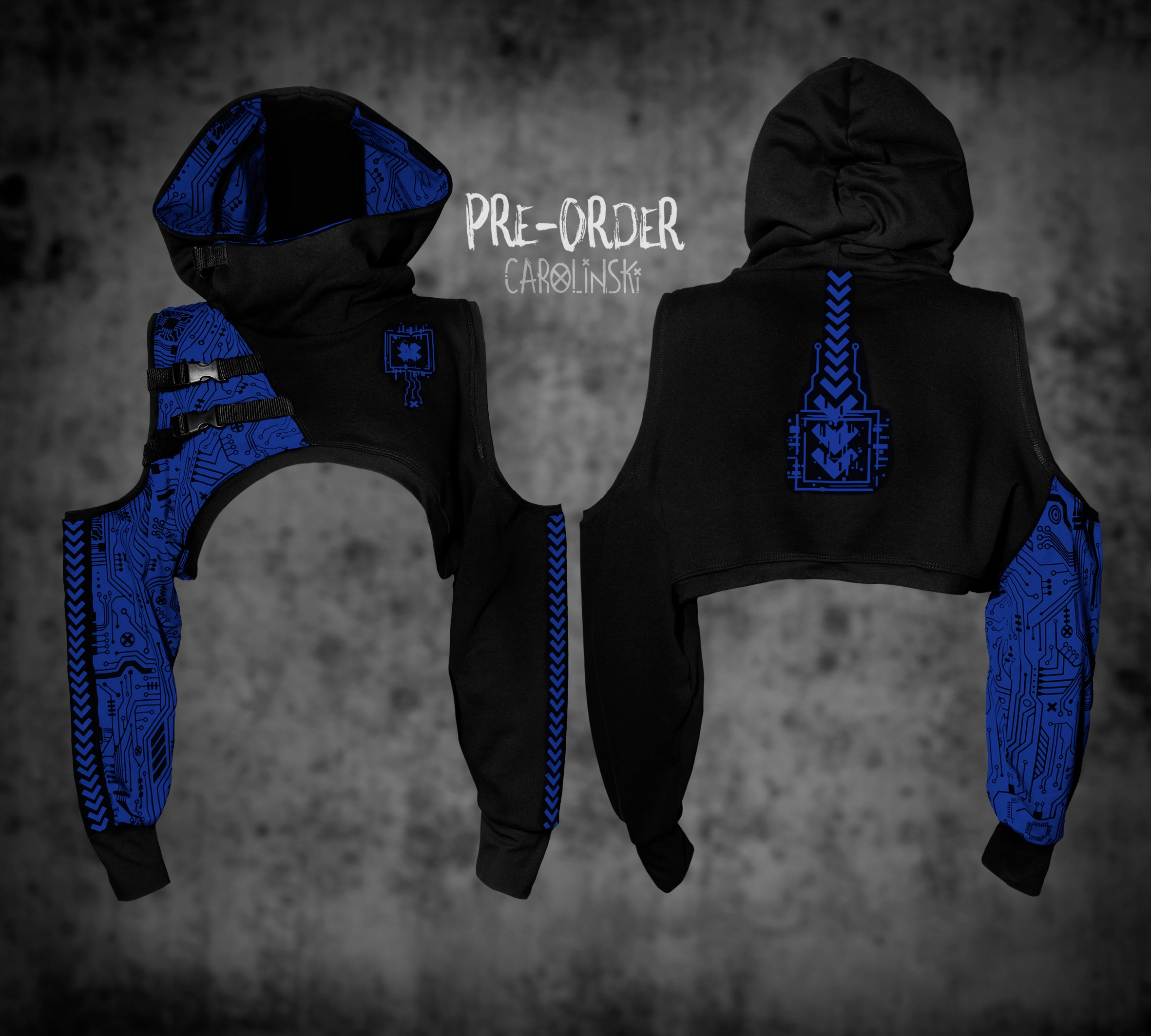 Crop Hoodie - Circuitboard