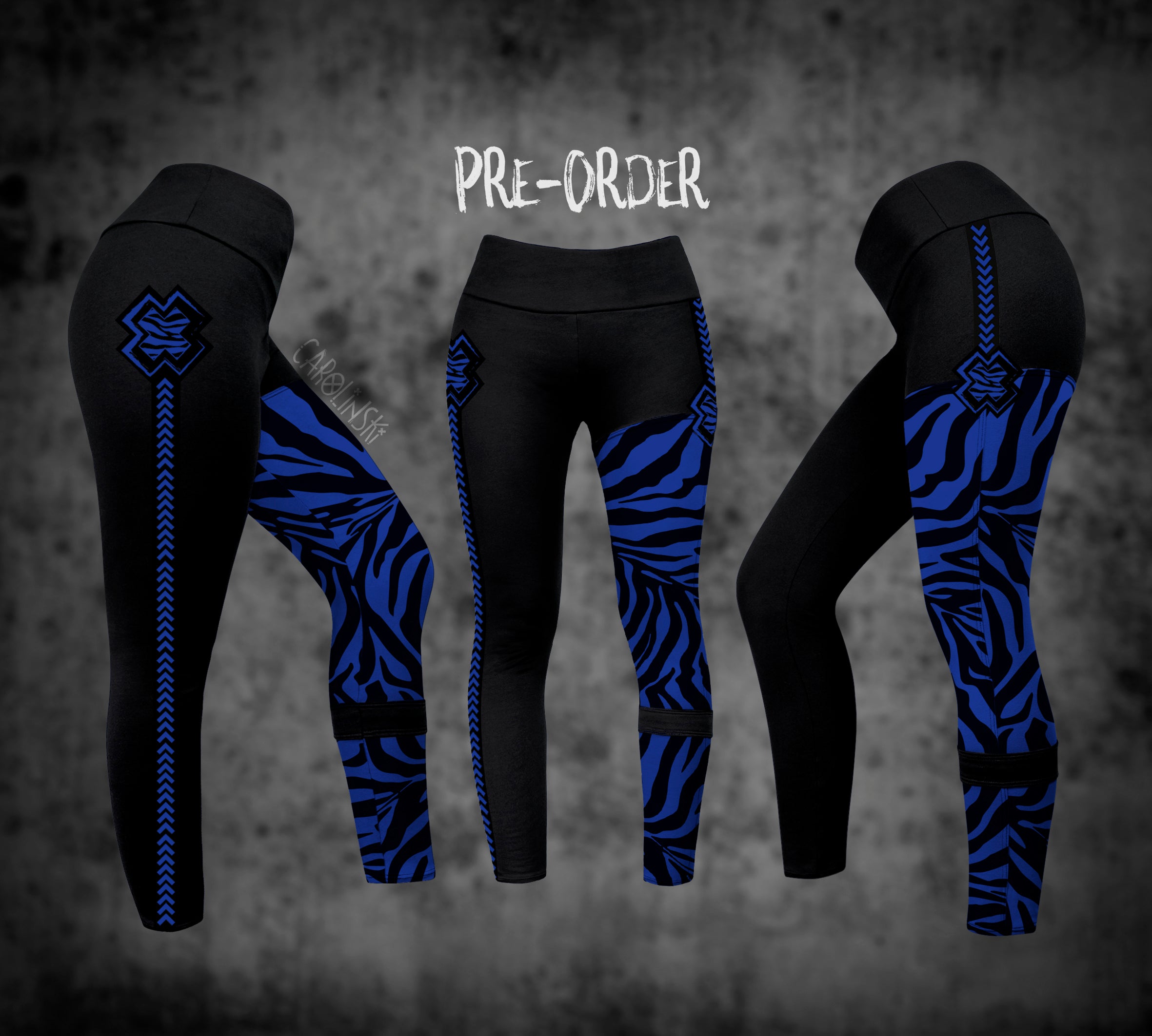 Split Leggings - Zebra