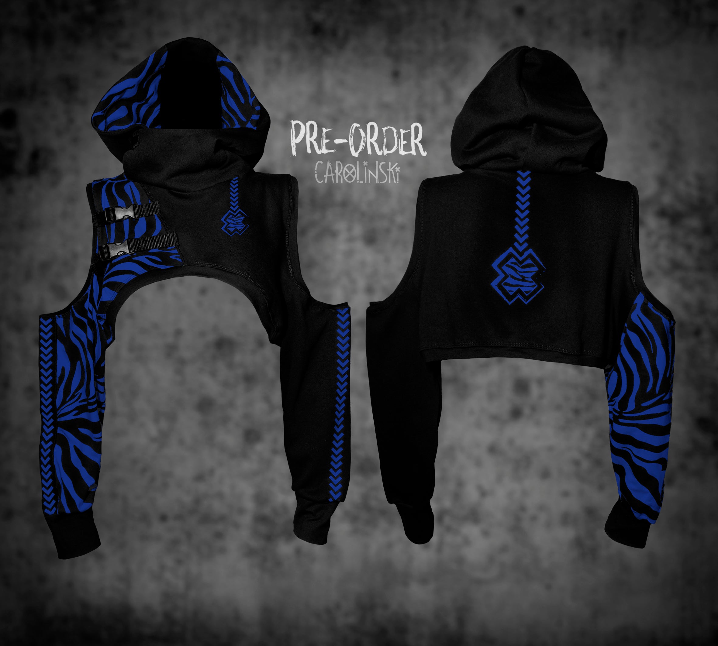 Crop Hoodie - Zebra