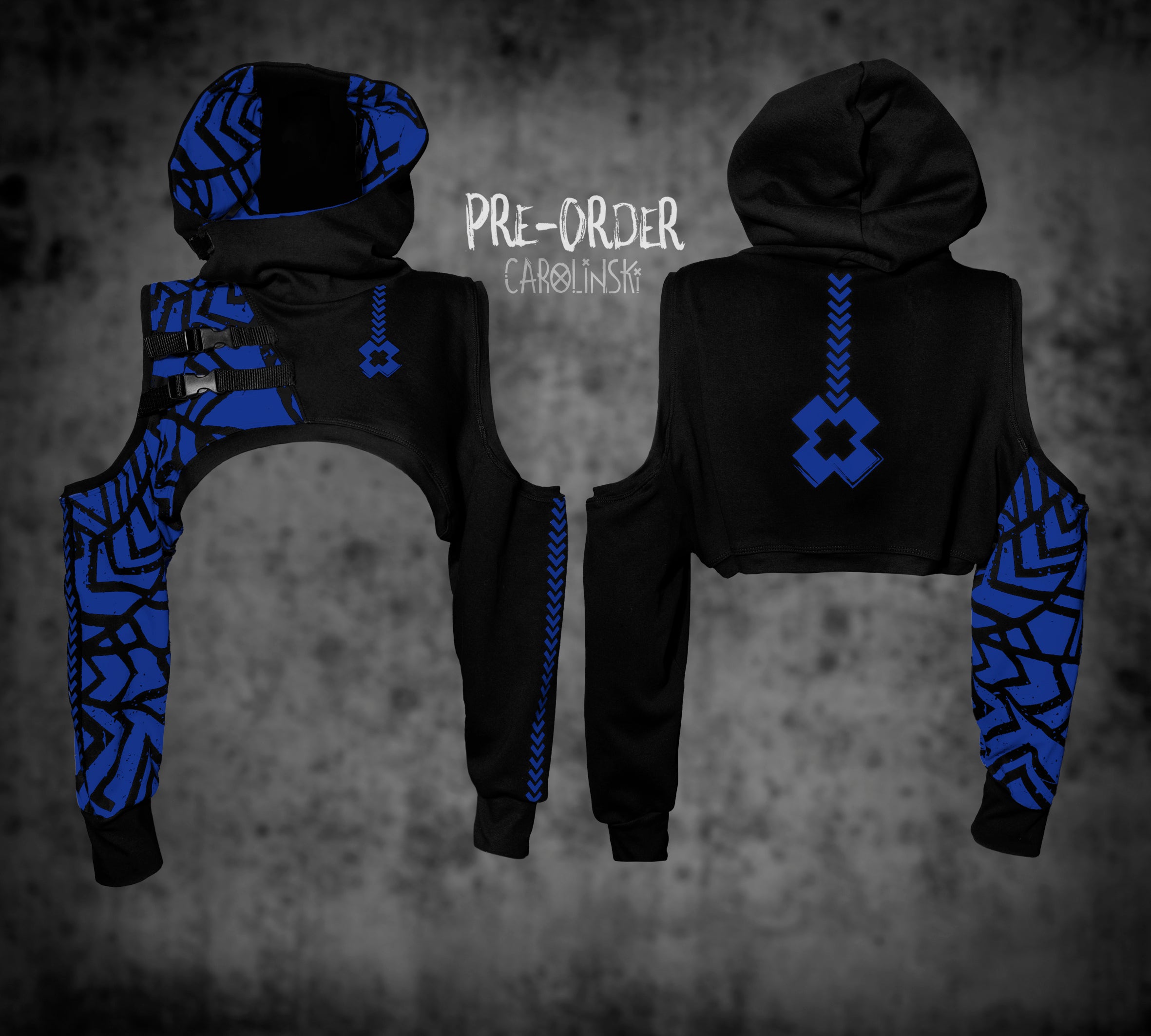 Crop Hoodie - Grunge