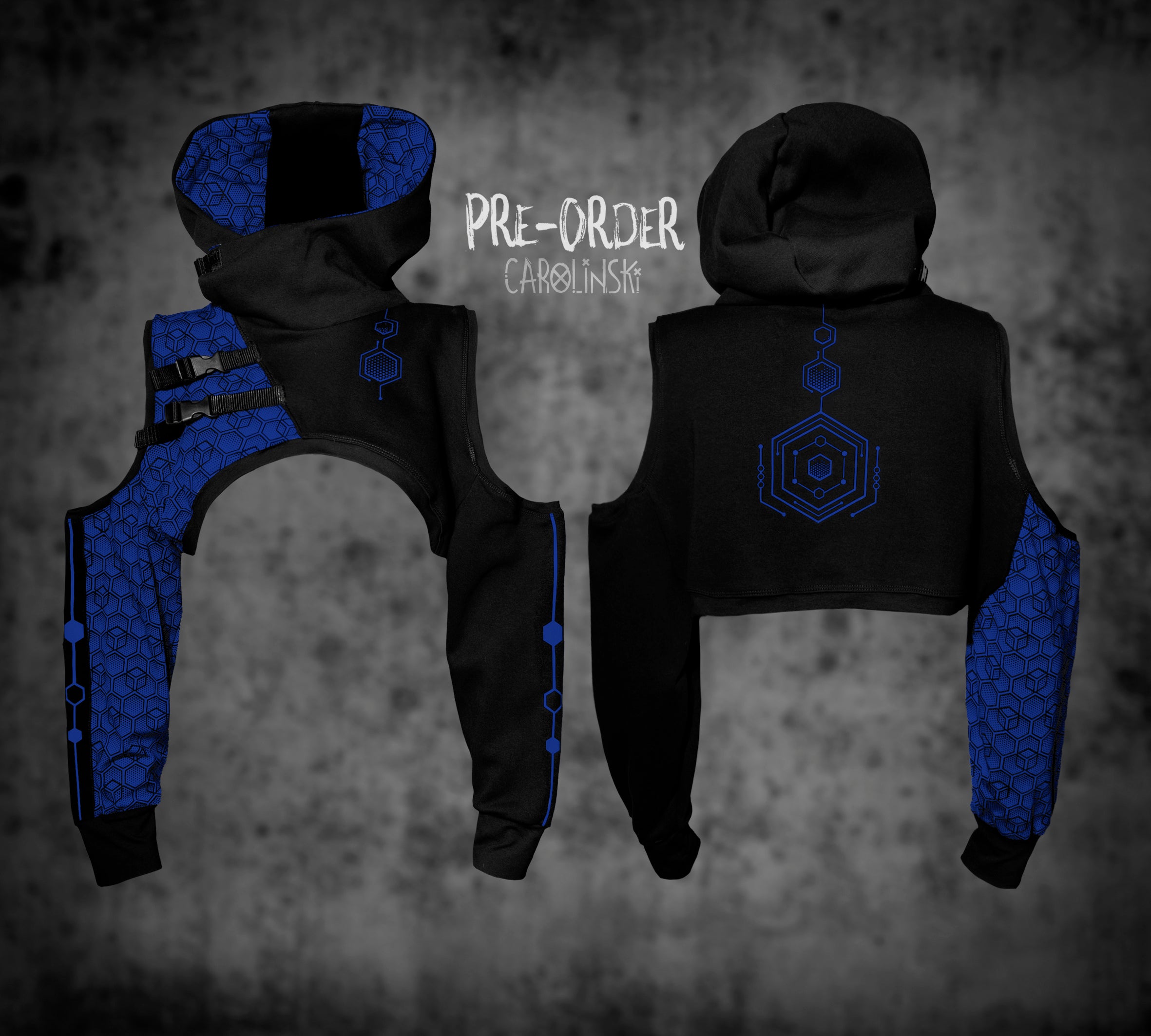 Crop Hoodie - Hexagon