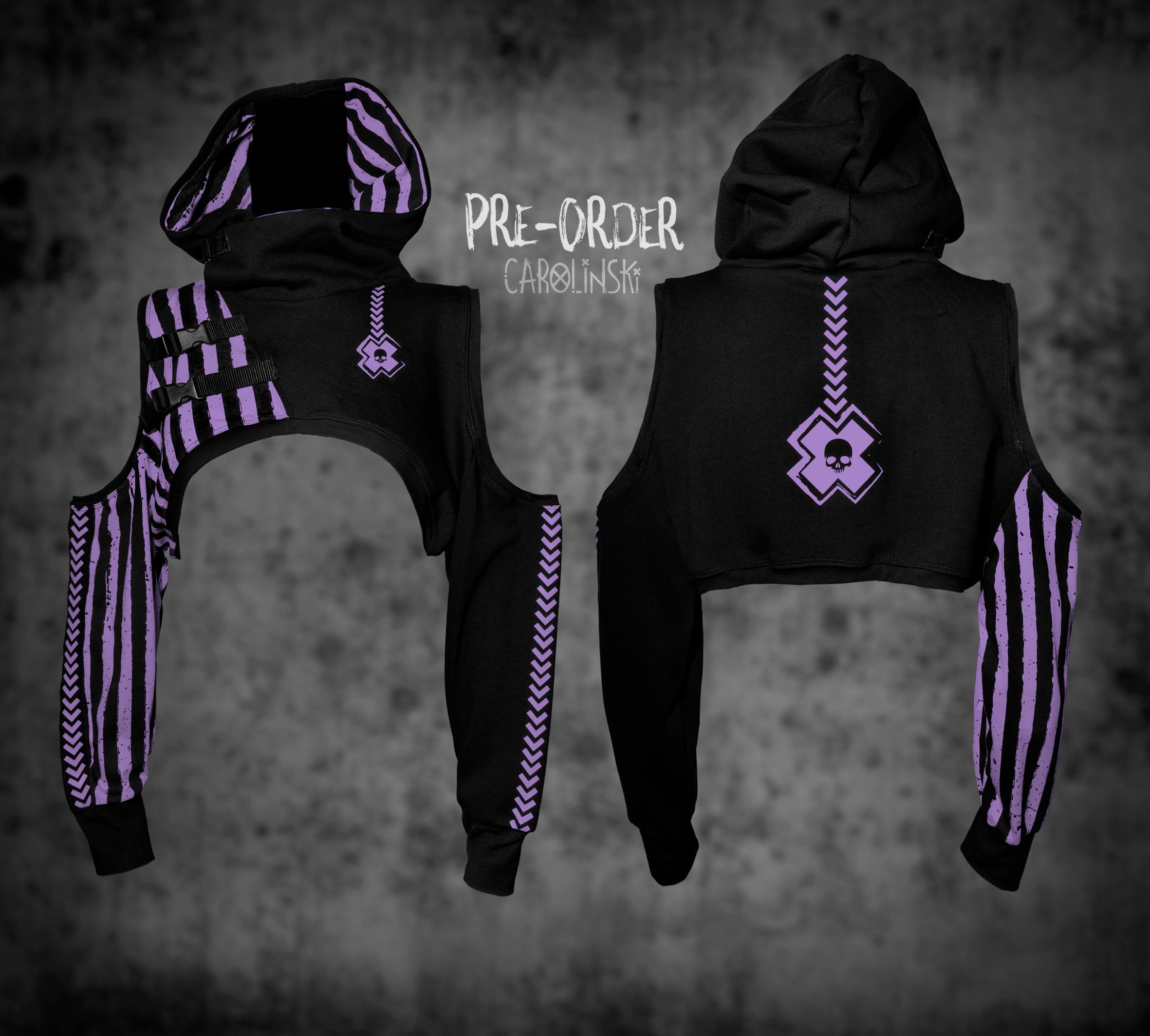 Crop Hoodie - Stripes