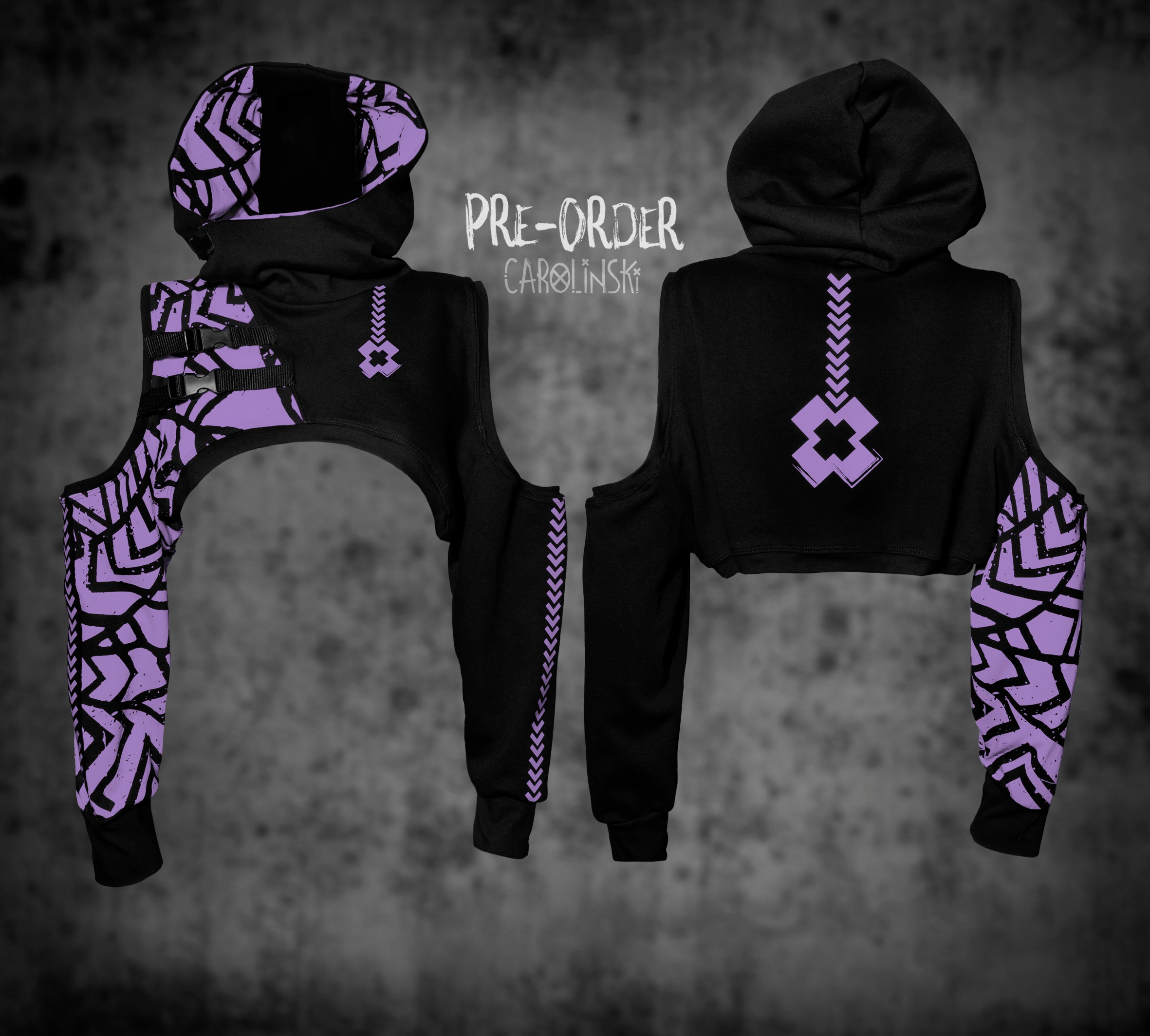 Crop Hoodie - Grunge