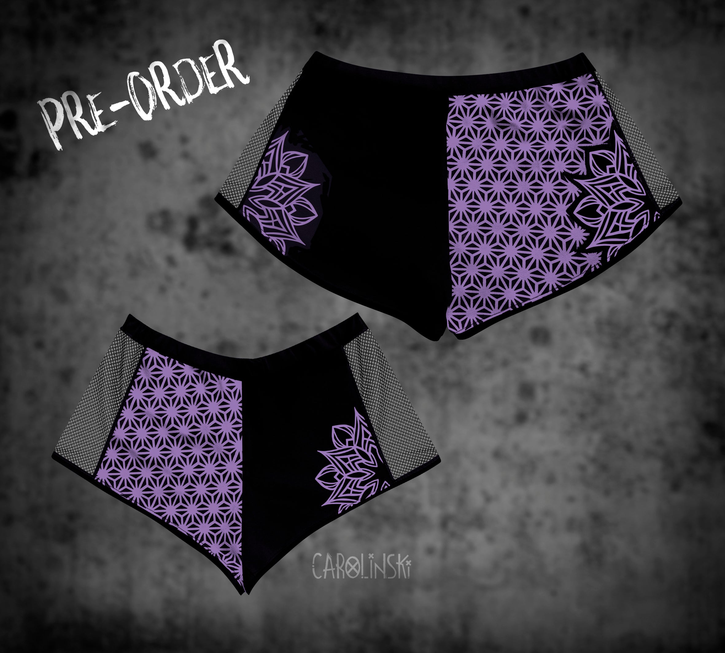 Split Shorts - Asanoha