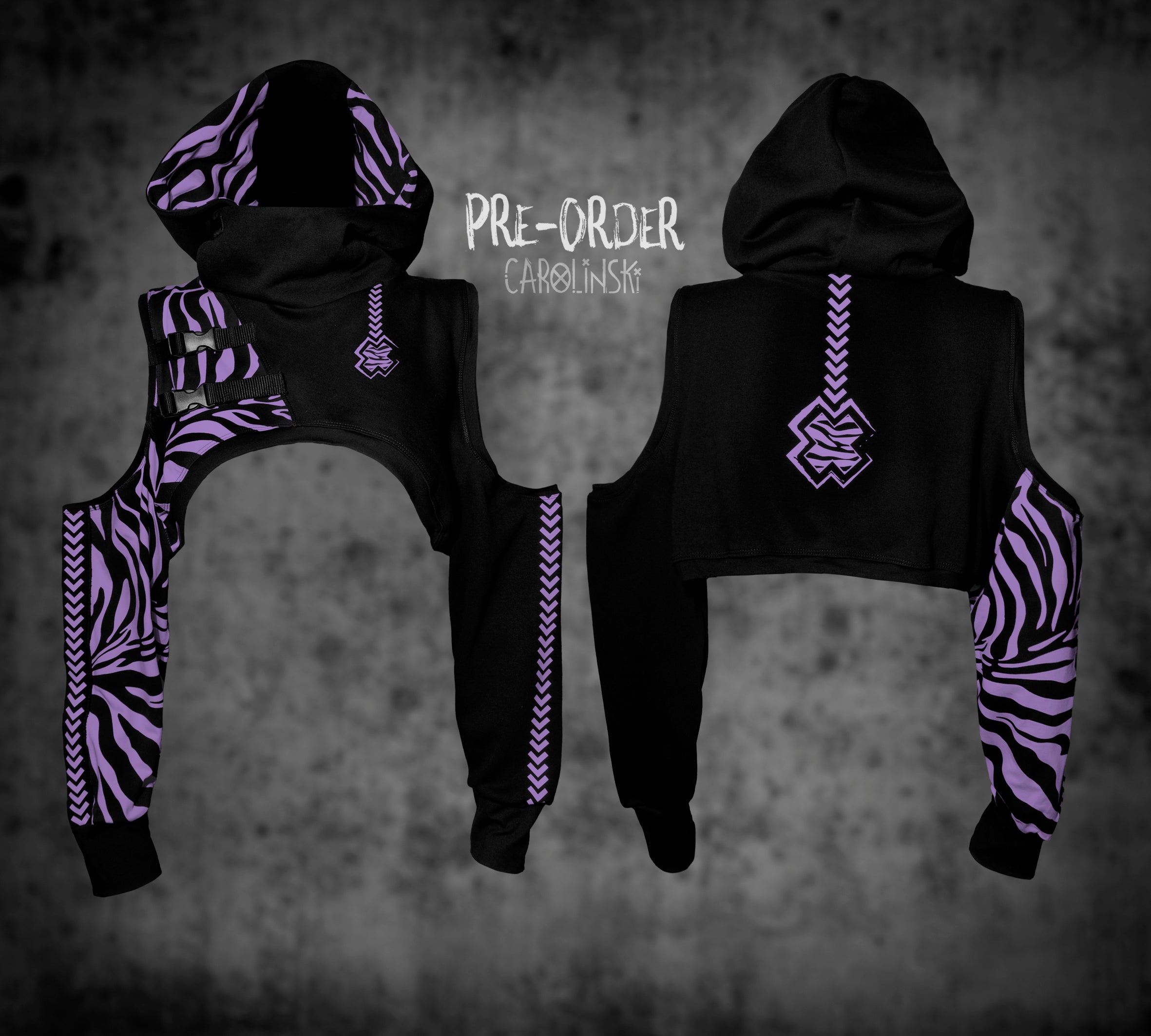 Crop Hoodie - Zebra