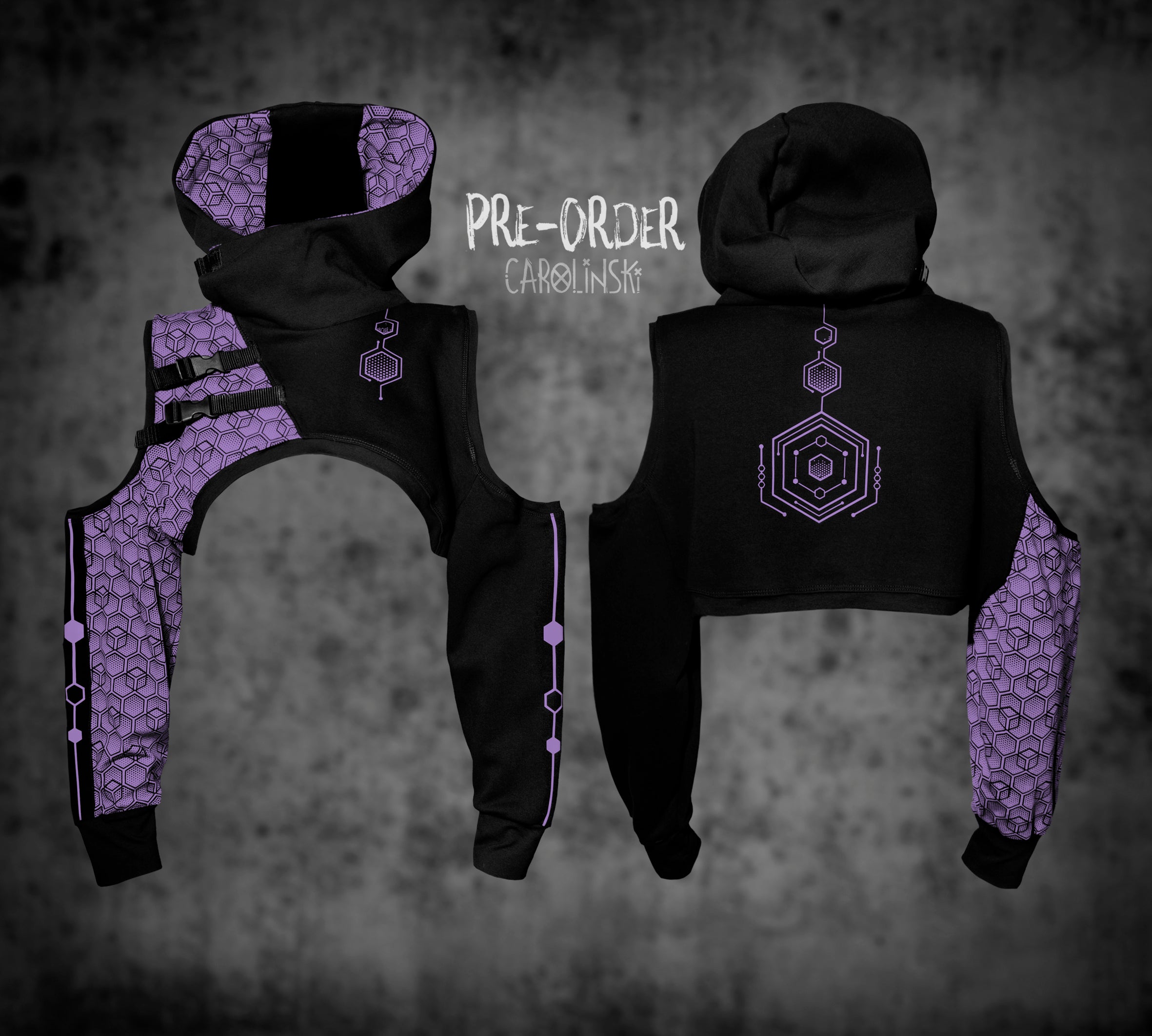 Crop Hoodie - Hexagon