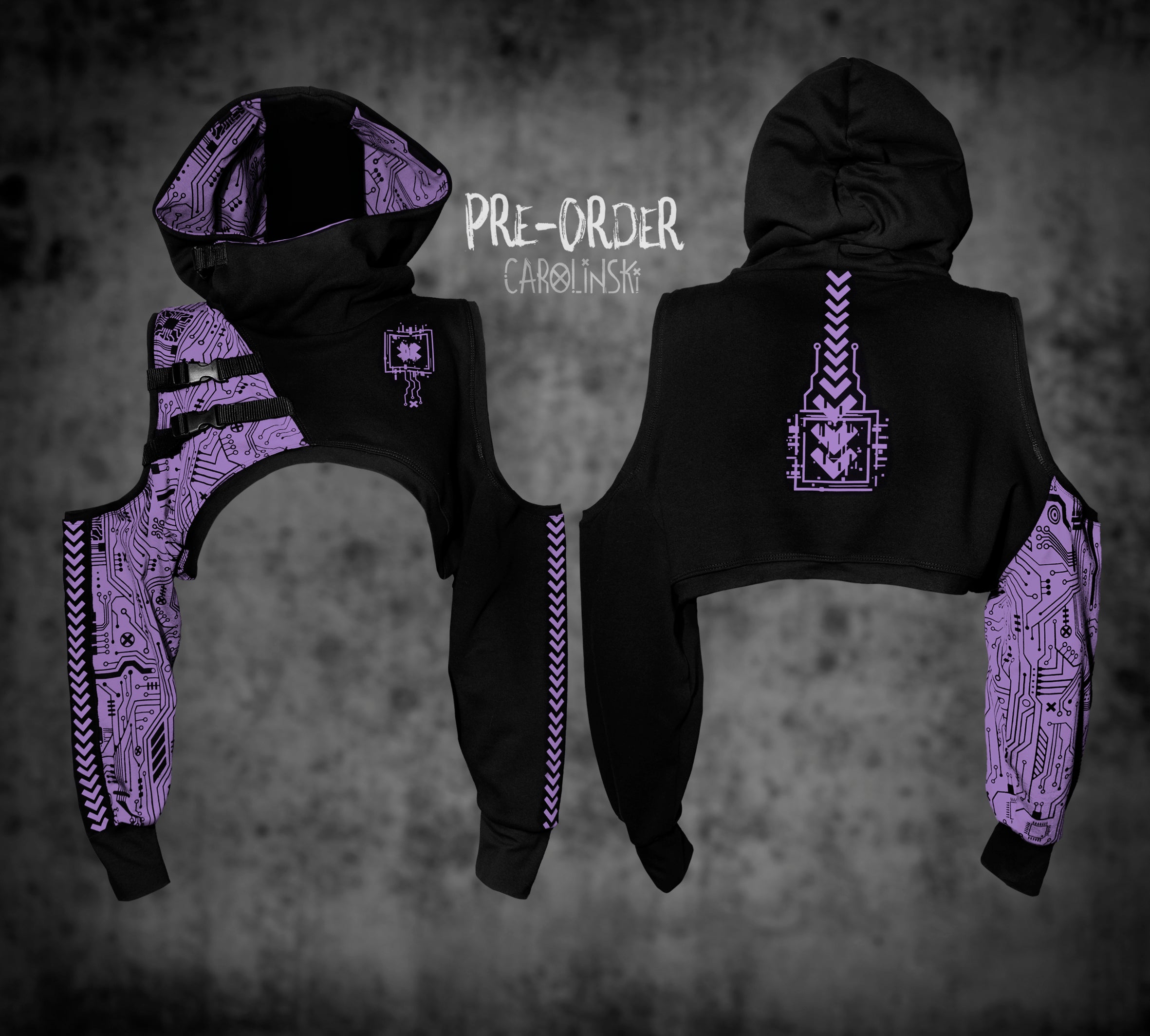Crop Hoodie - Circuitboard