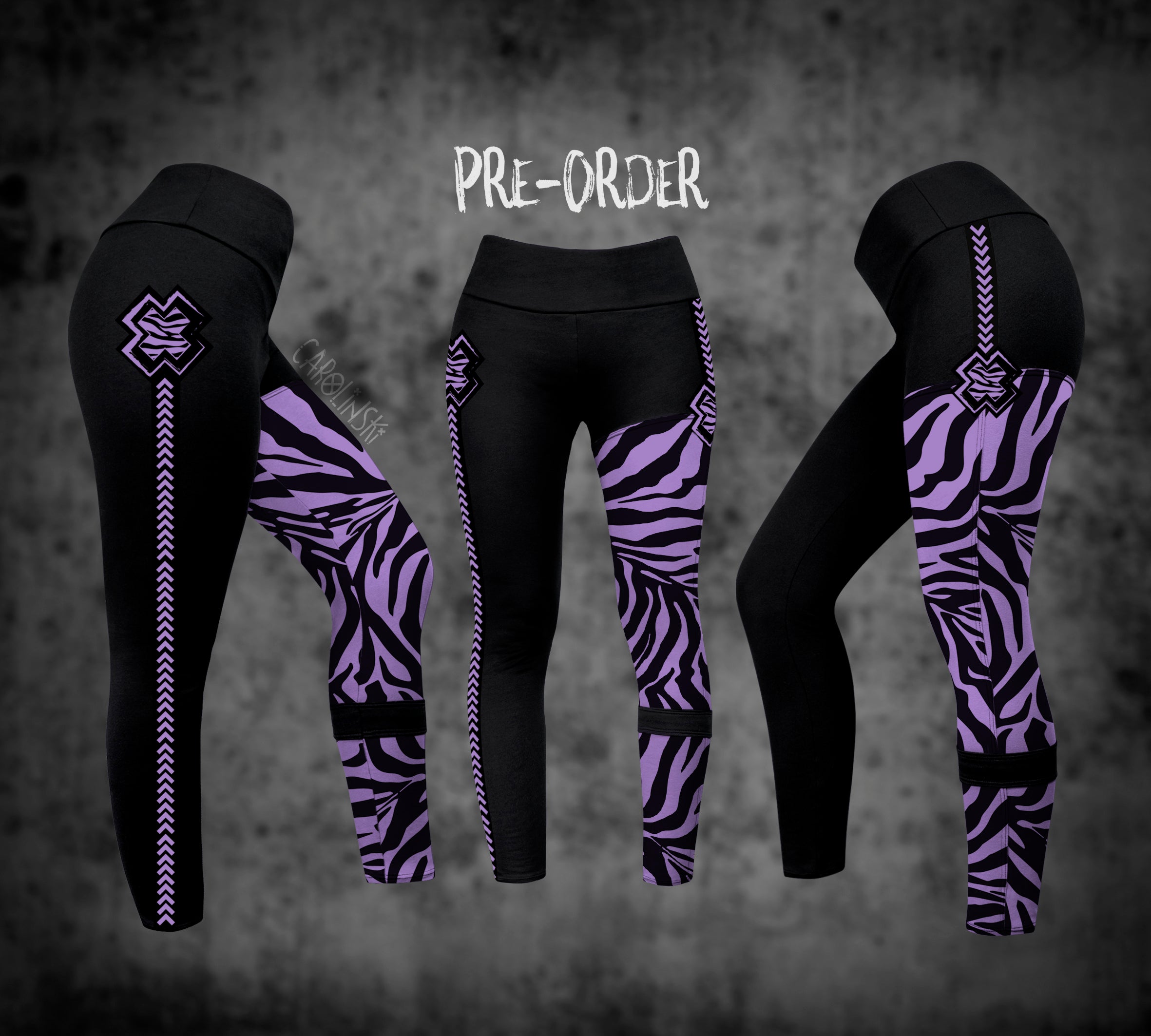 Split Leggings - Zebra