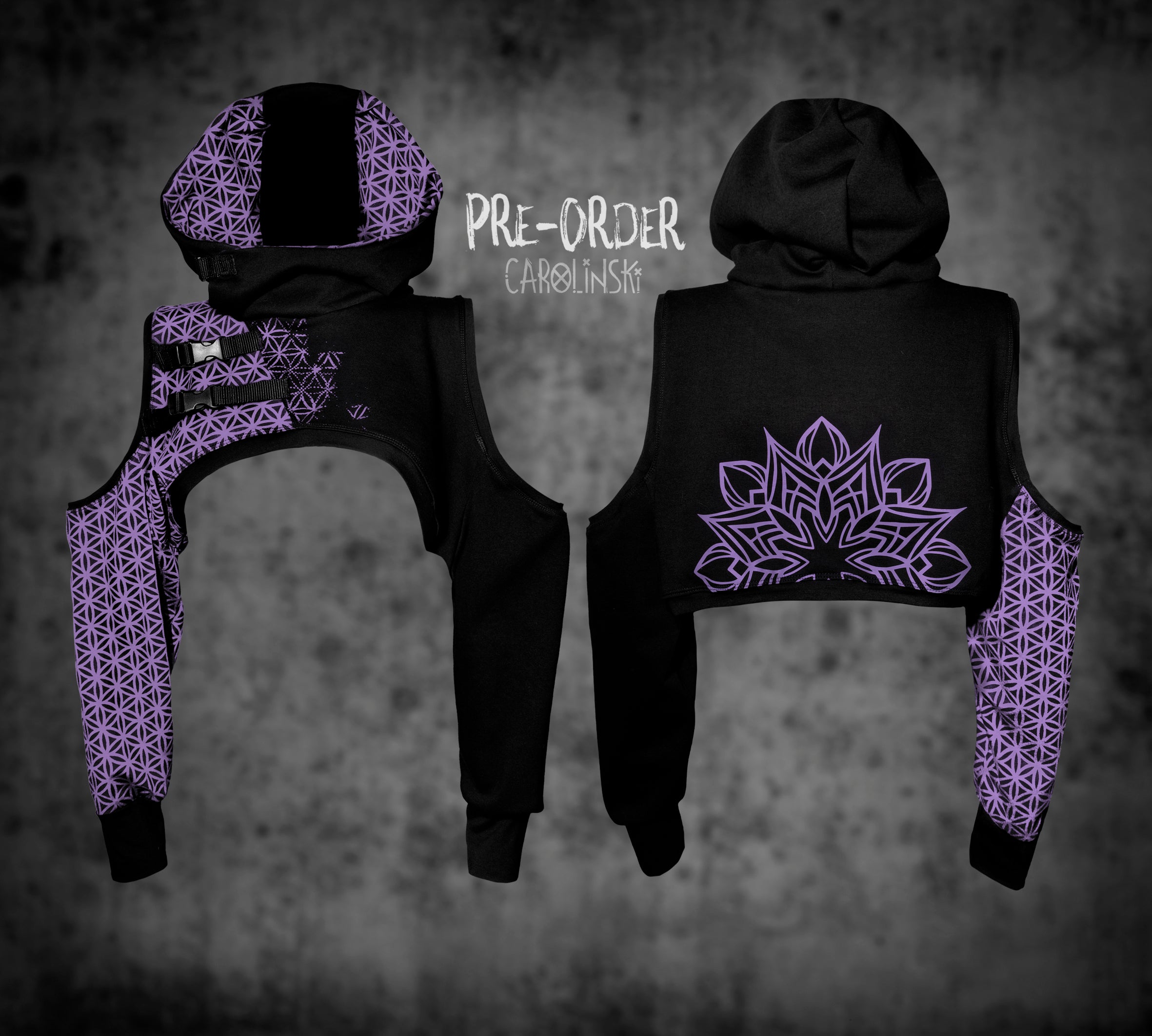 Crop Hoodie - Flower of Life