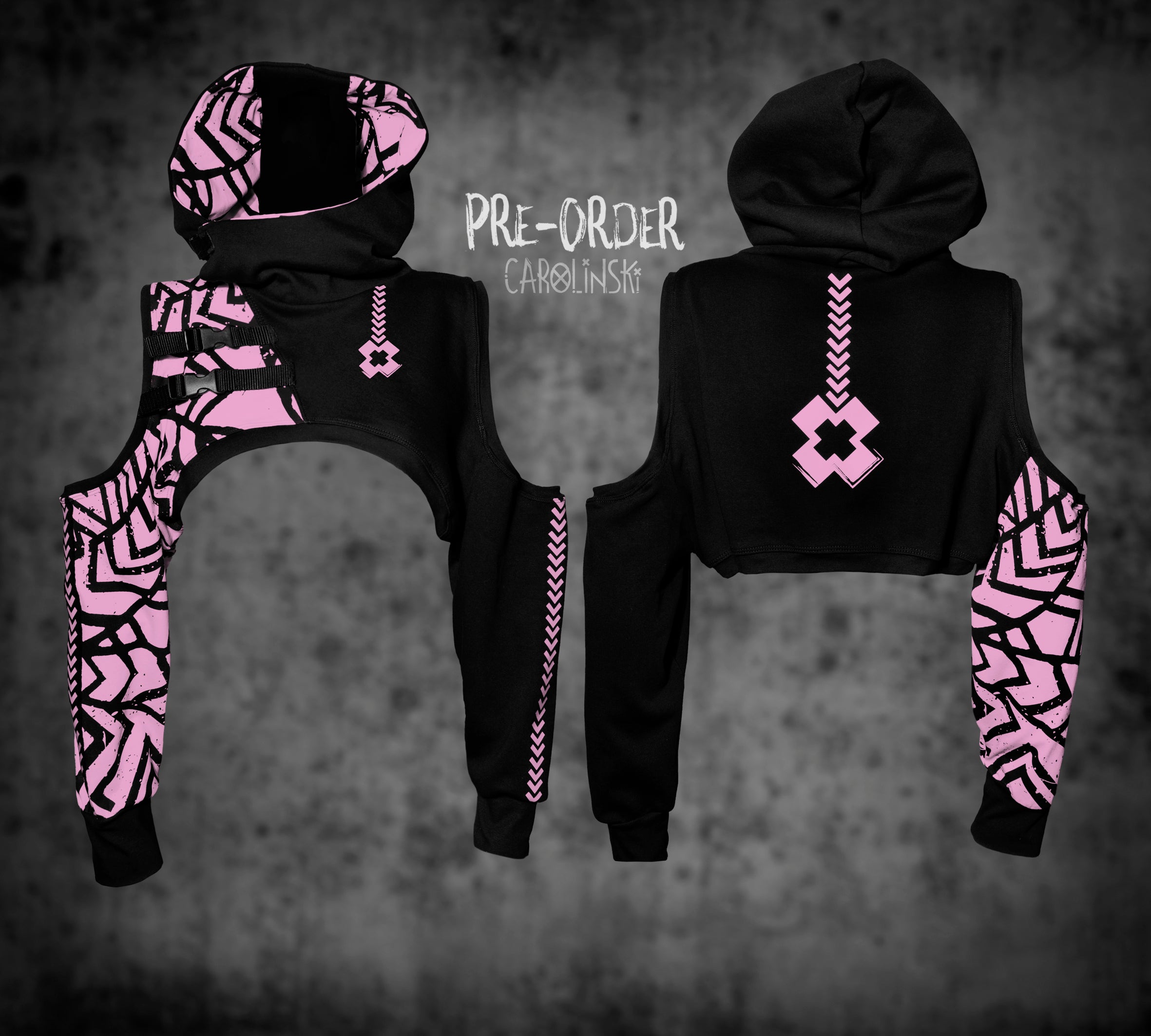 Crop Hoodie - Grunge