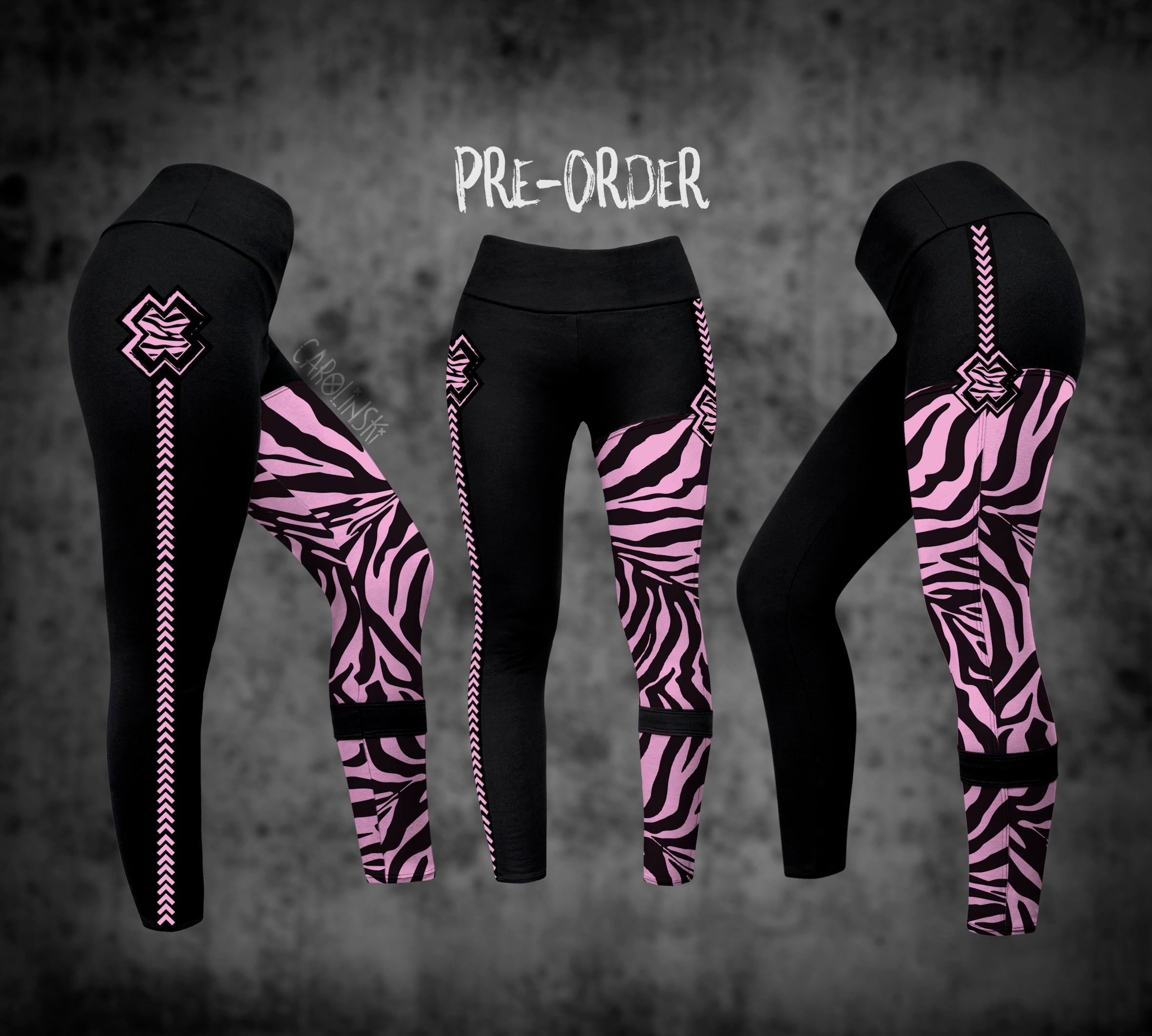Split Leggings - Zebra