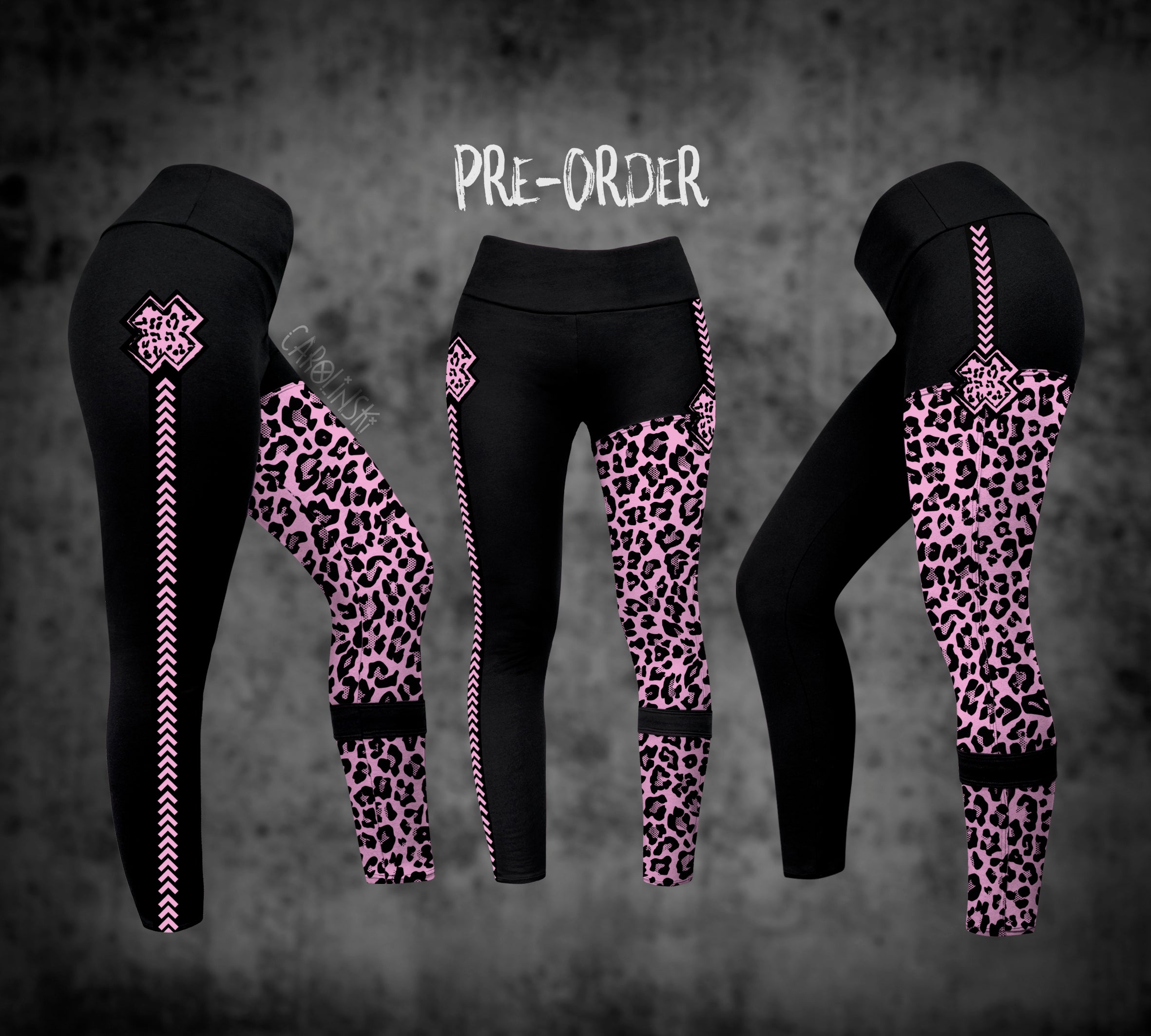 Split Leggings - Leopard
