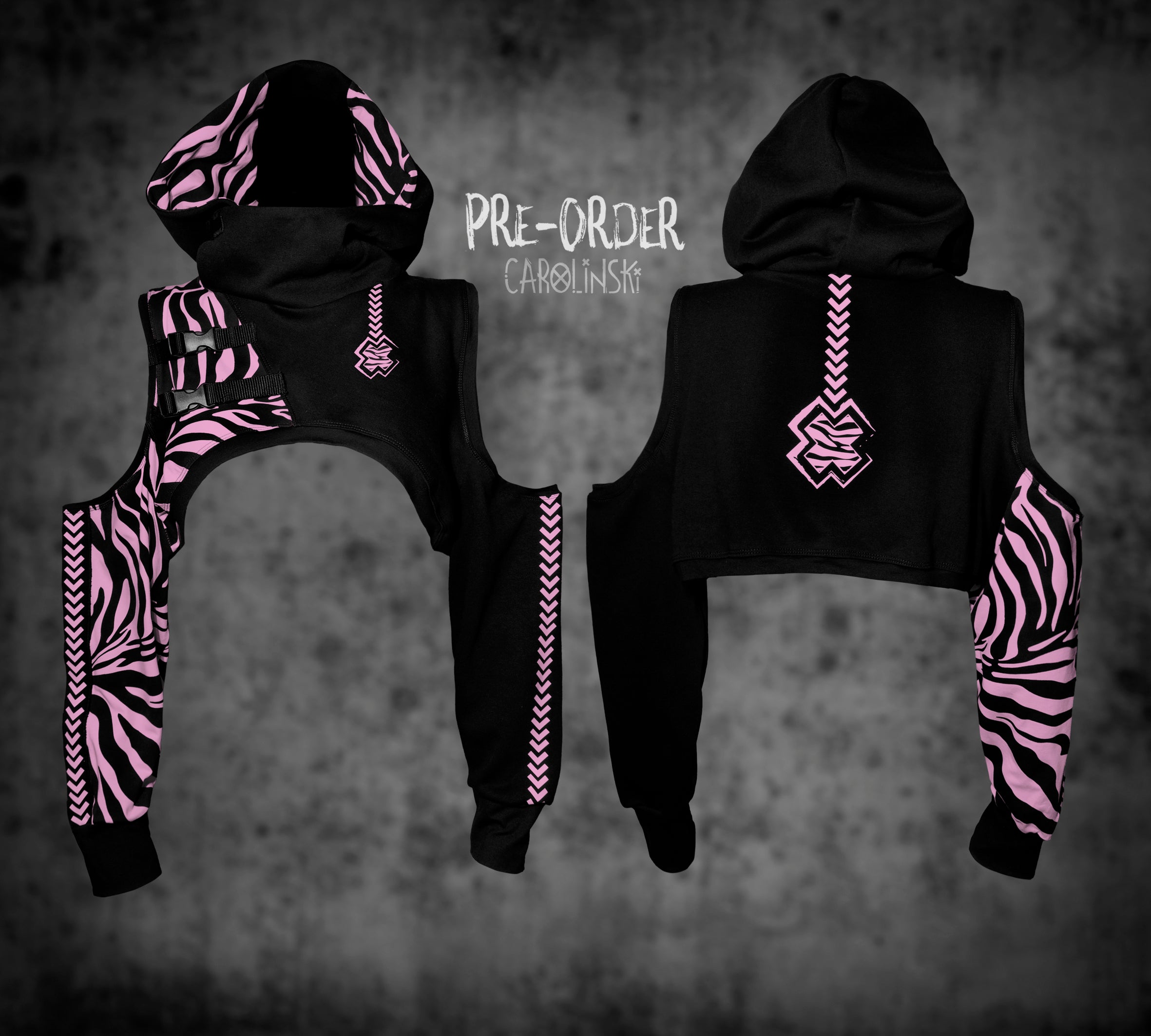 Crop Hoodie - Zebra