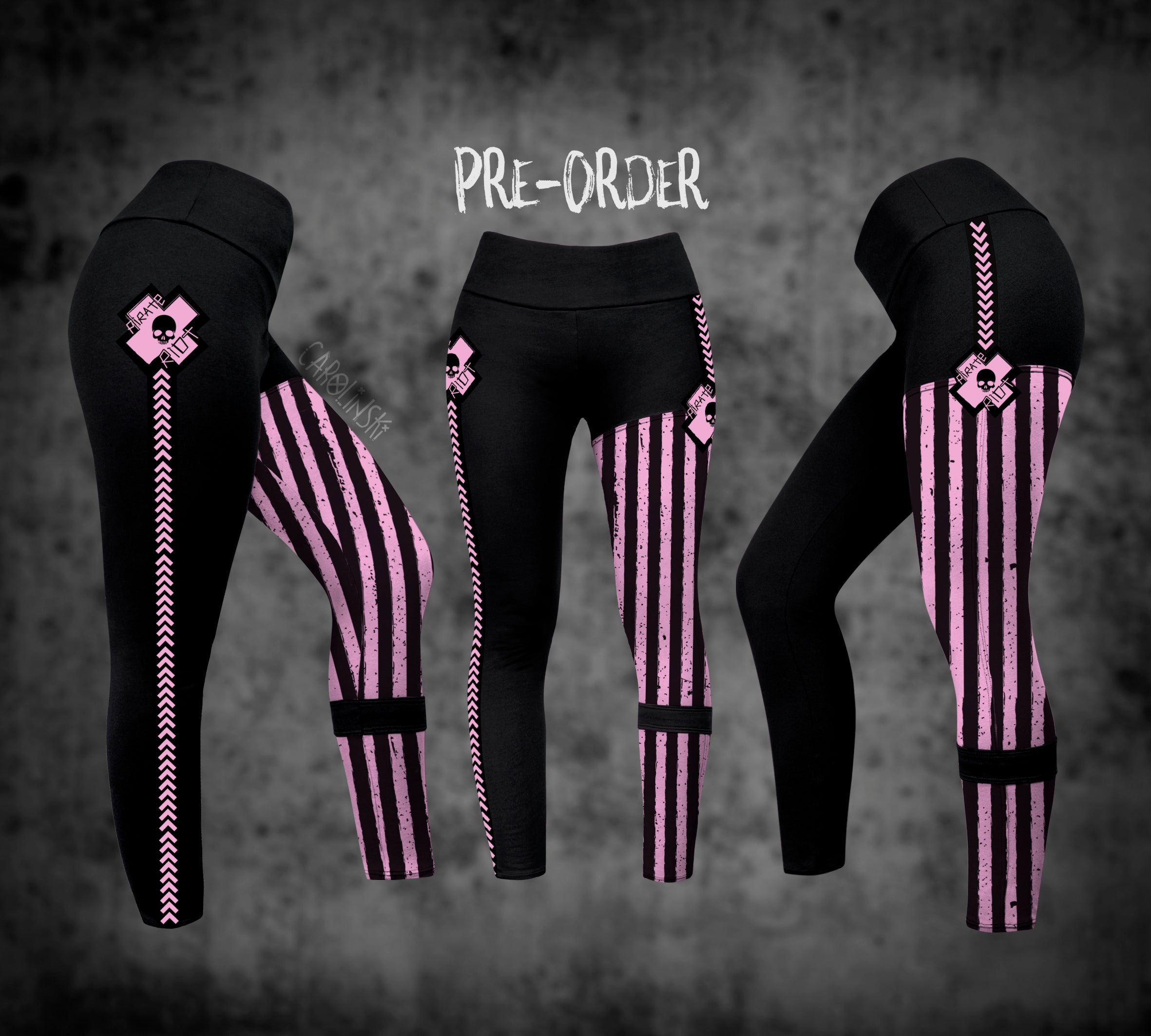 Split Leggings - Stripes
