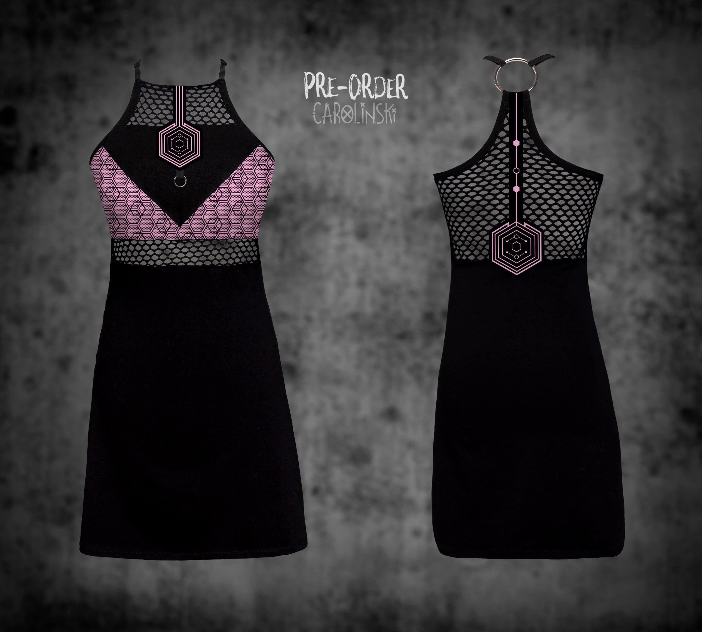 HighNeck Dress - Hexagon