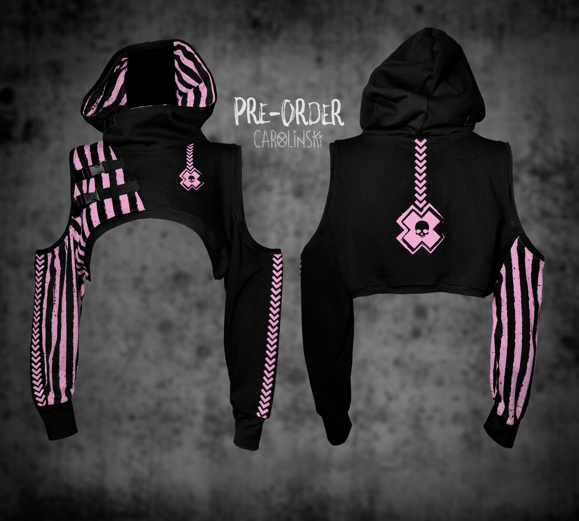 Crop Hoodie - Stripes