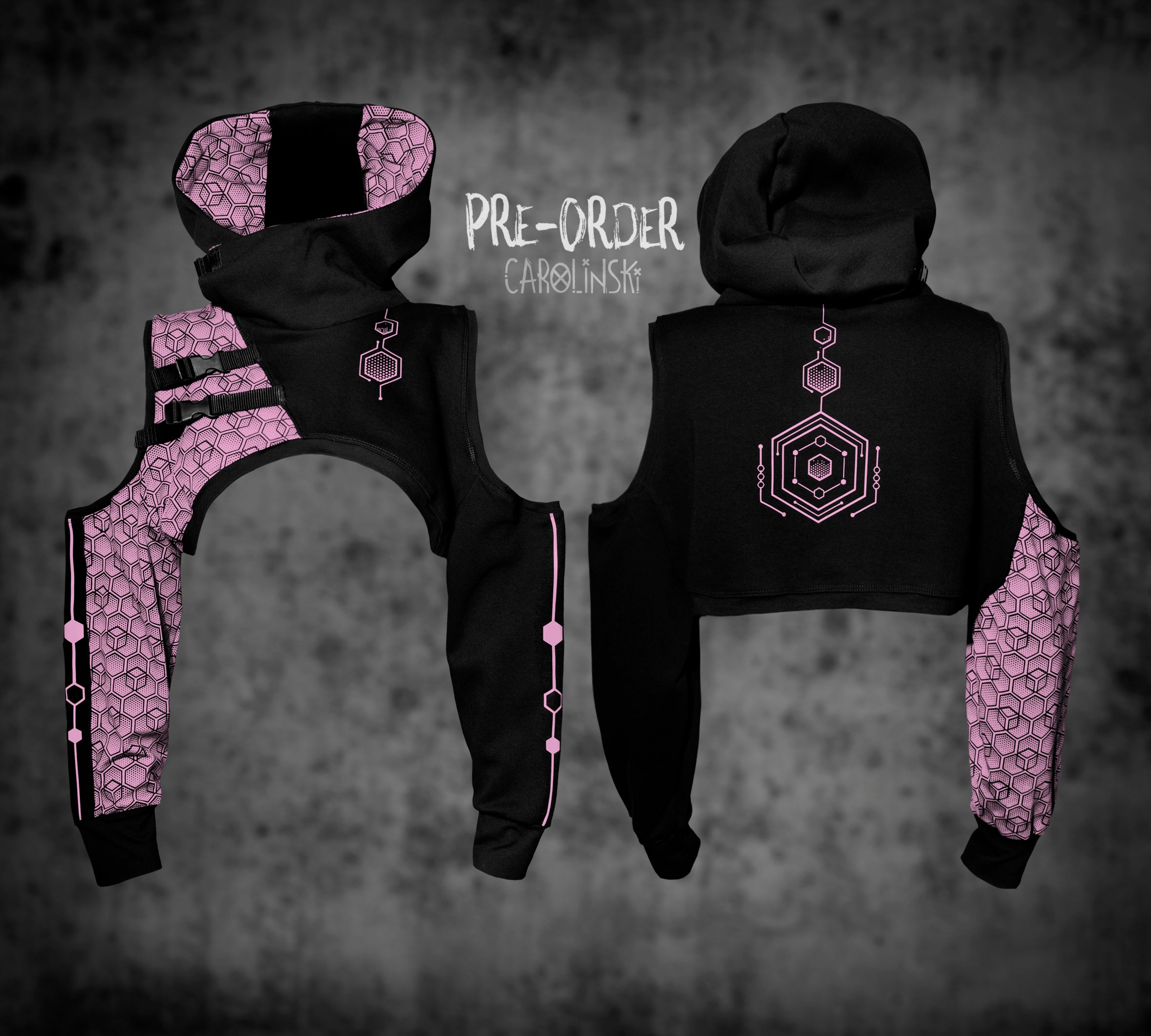 Crop Hoodie - Hexagon