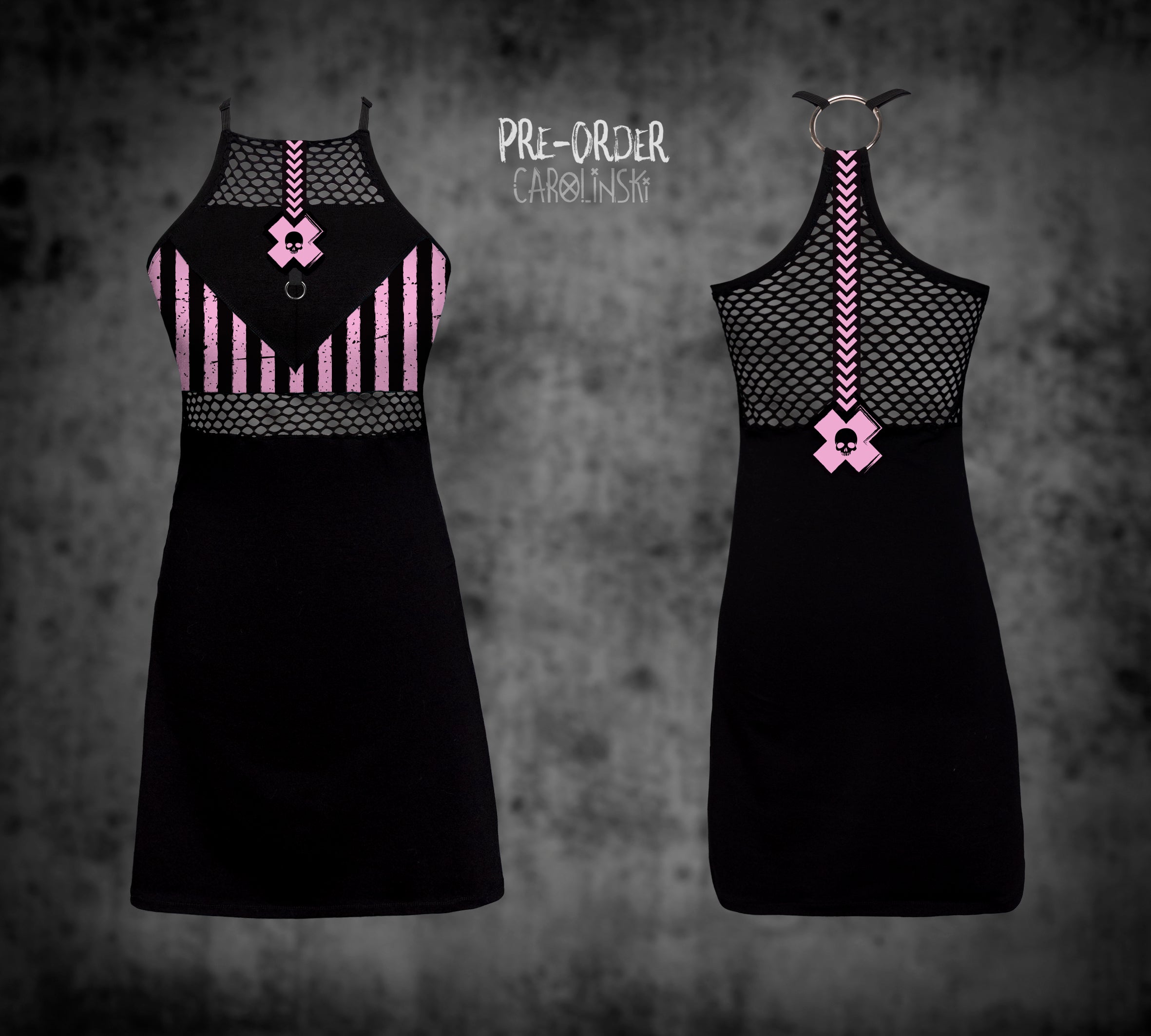 HighNeck Dress - Stripes