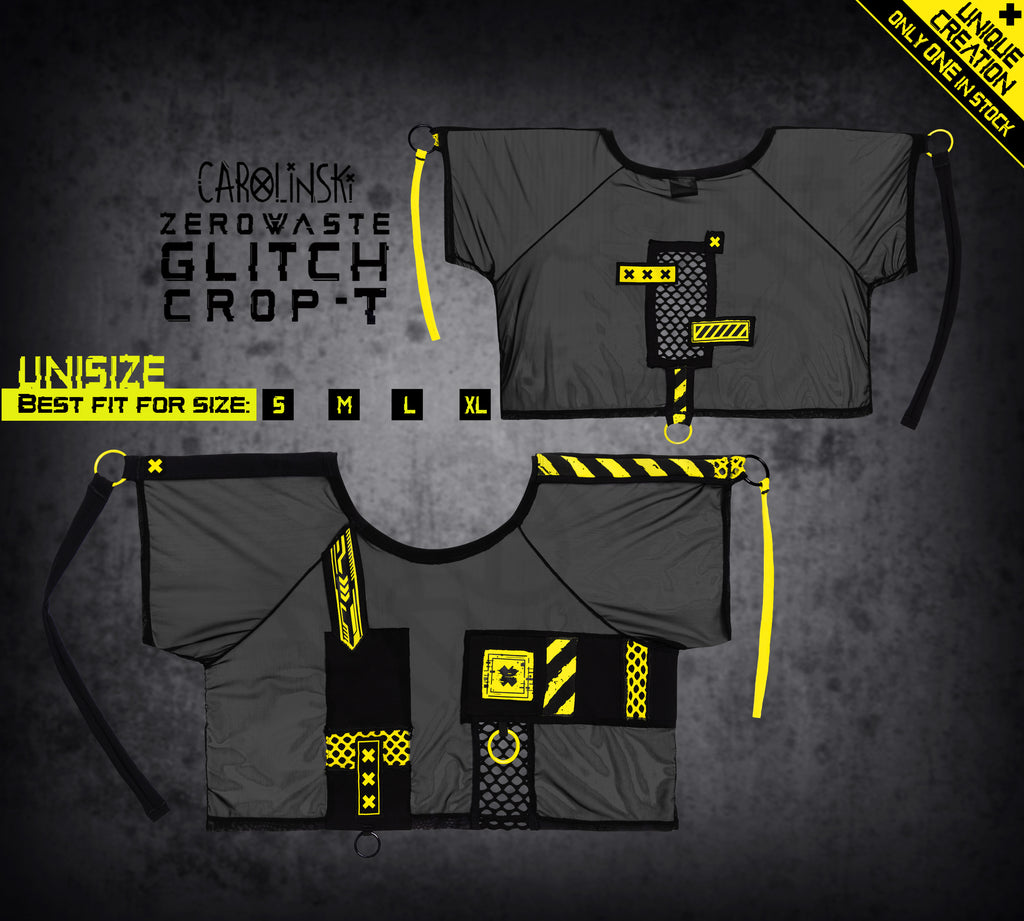Glitch Crop-T Yellow
