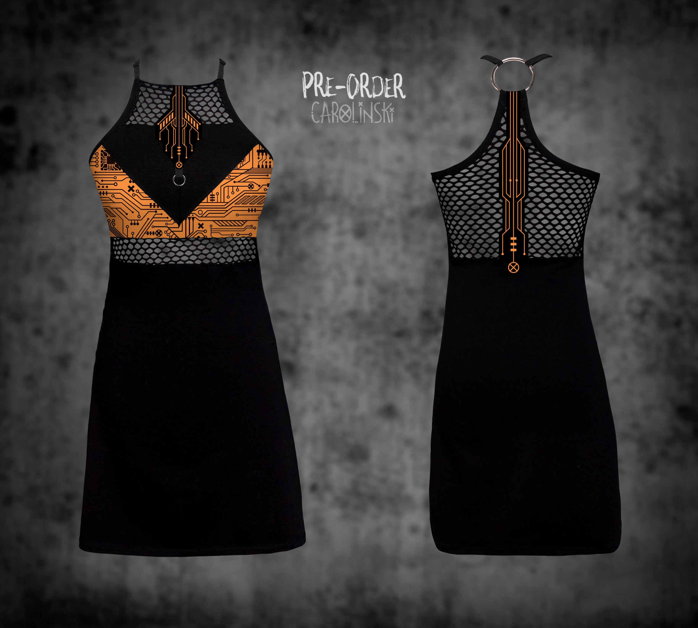 HighNeck Dress - Circuitboard