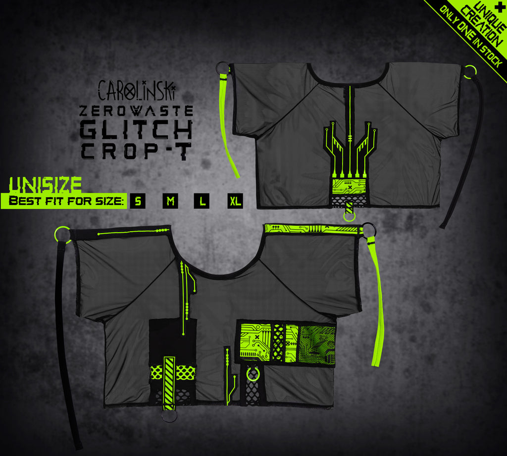 Glitch Crop-T POISON GREEN