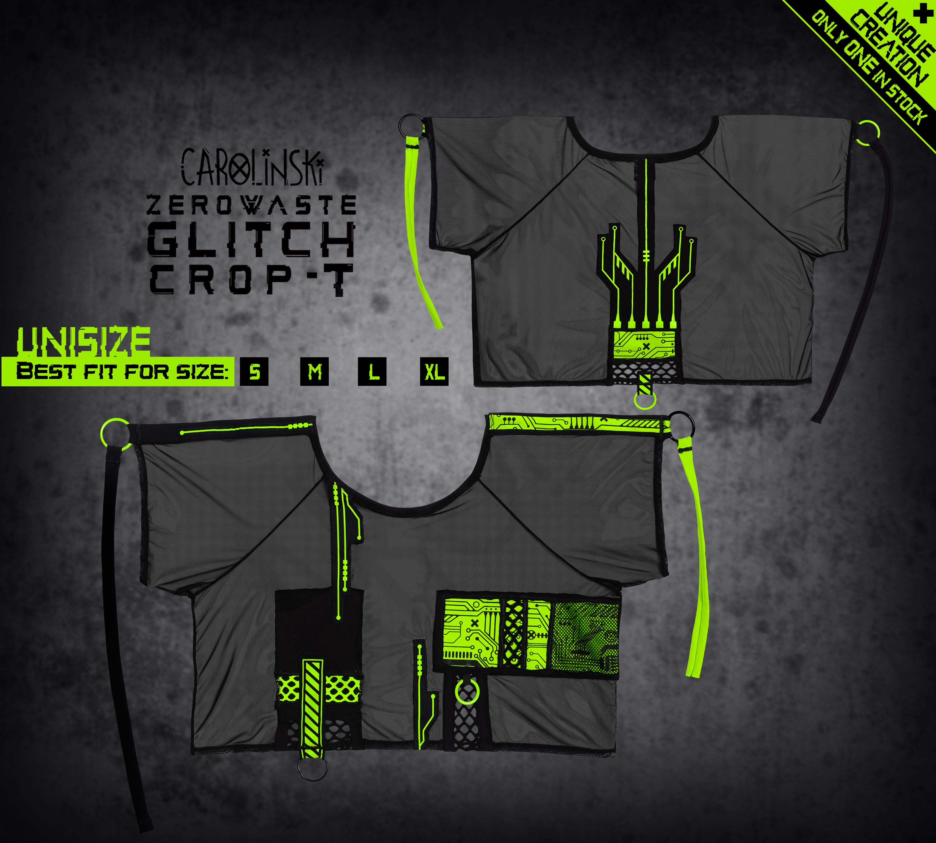 Glitch Crop-T POISON GREEN