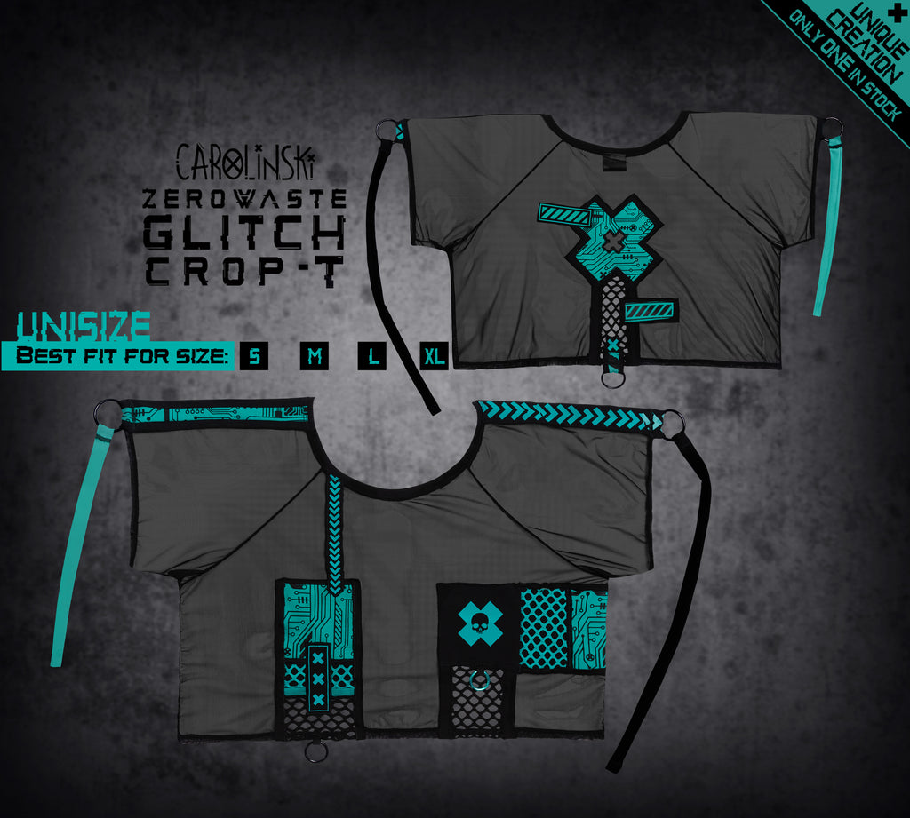 Glitch Crop-T TURQUOISE