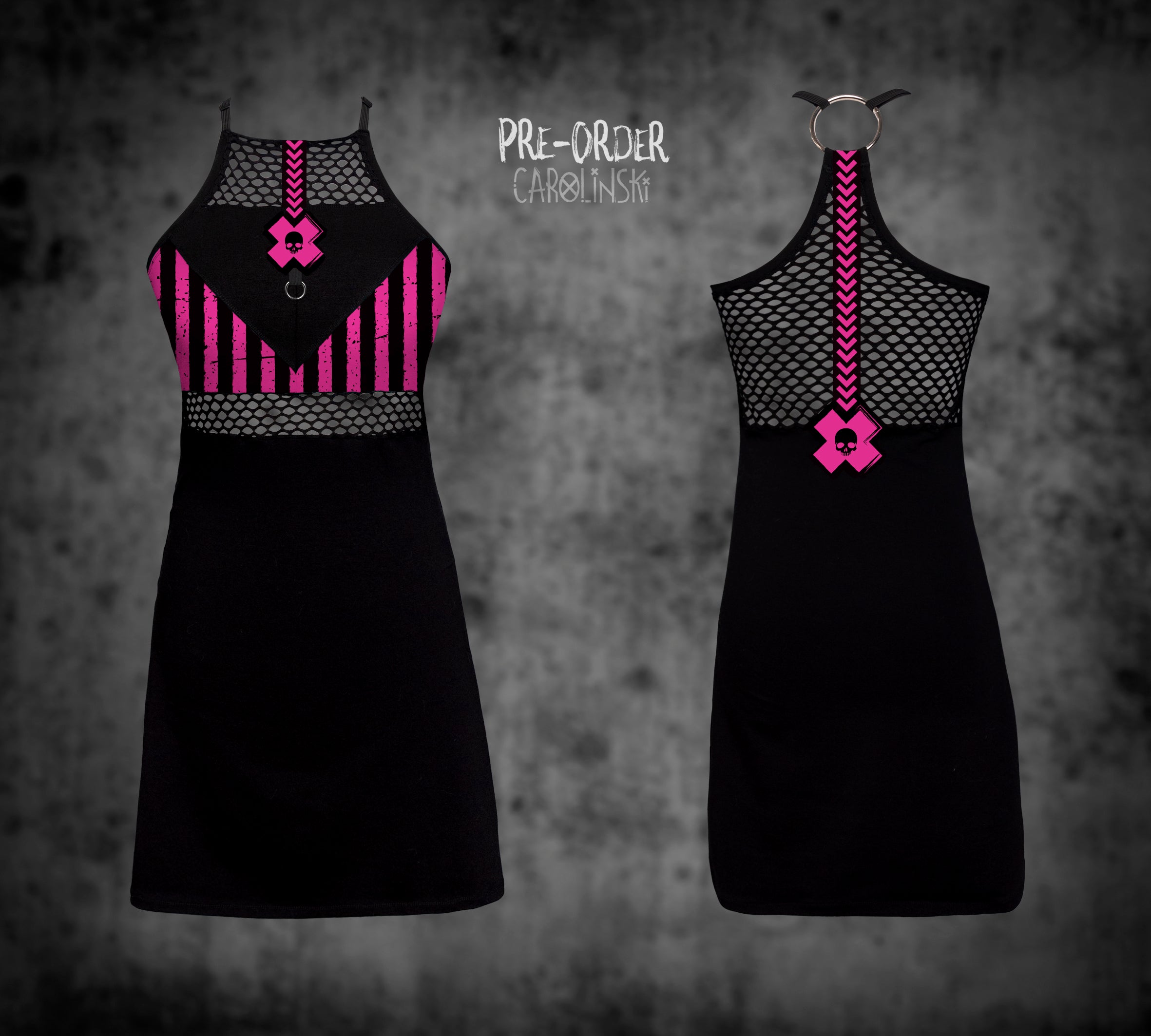 HighNeck Dress - Stripes