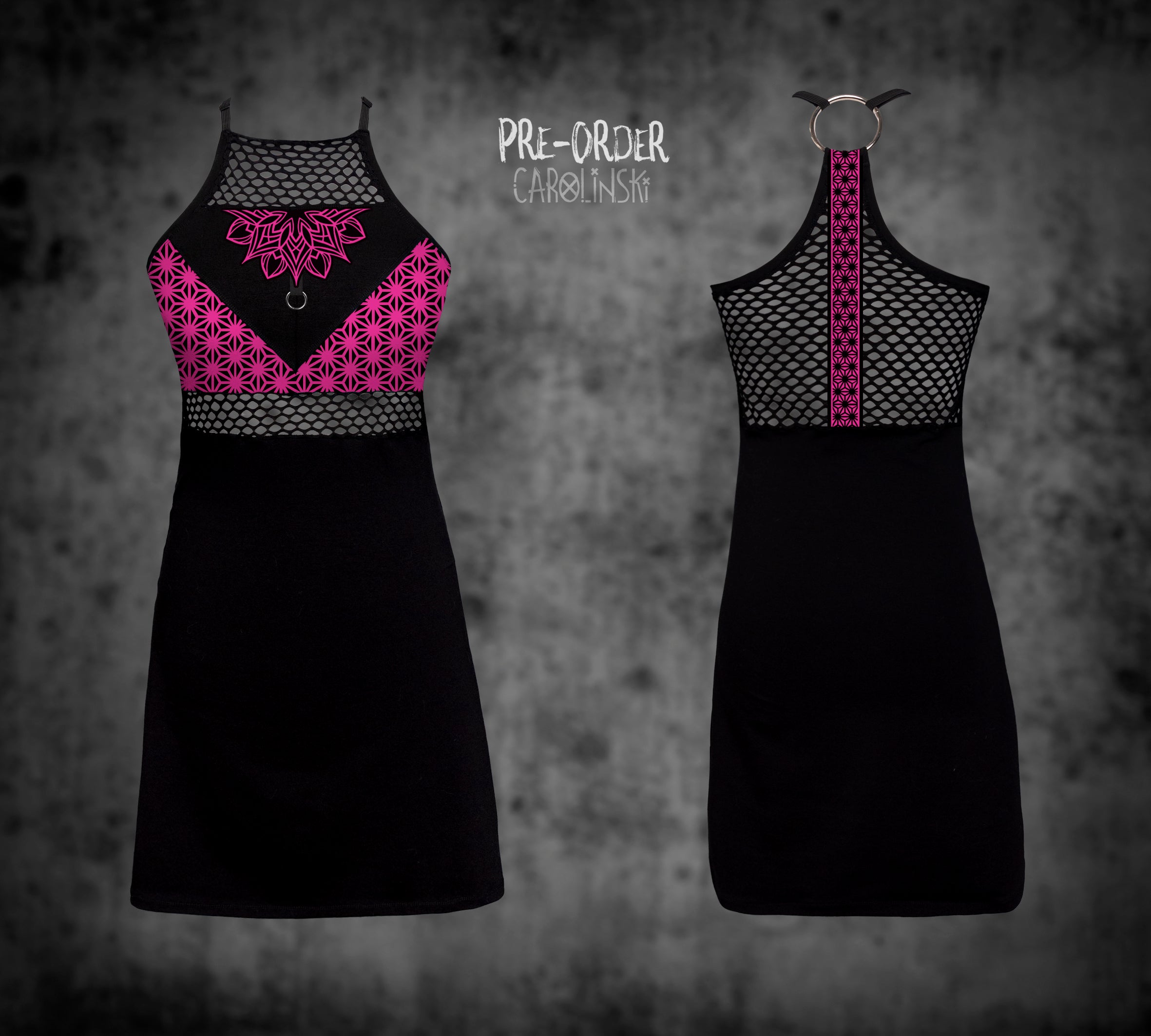 HighNeck Dress - Asanoha