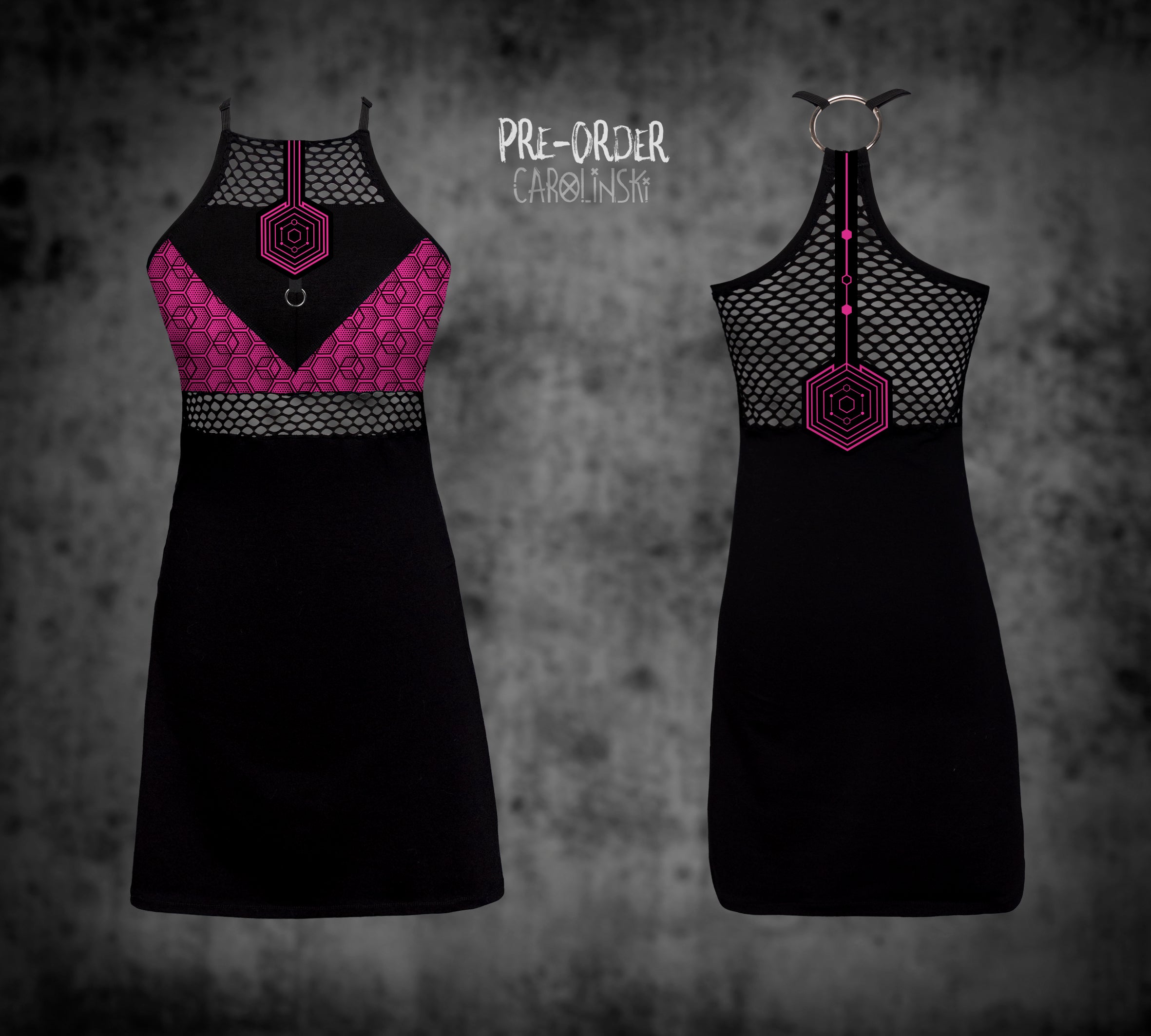 HighNeck Dress - Hexagon