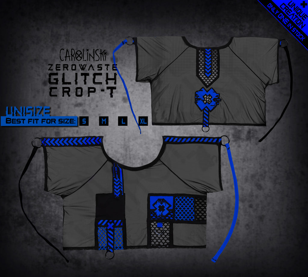Glitch Crop-T ROYAL BLUE