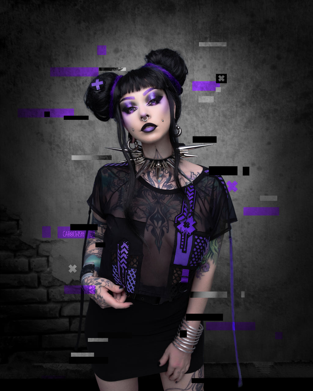 Glitch Crop-T VIOLET
