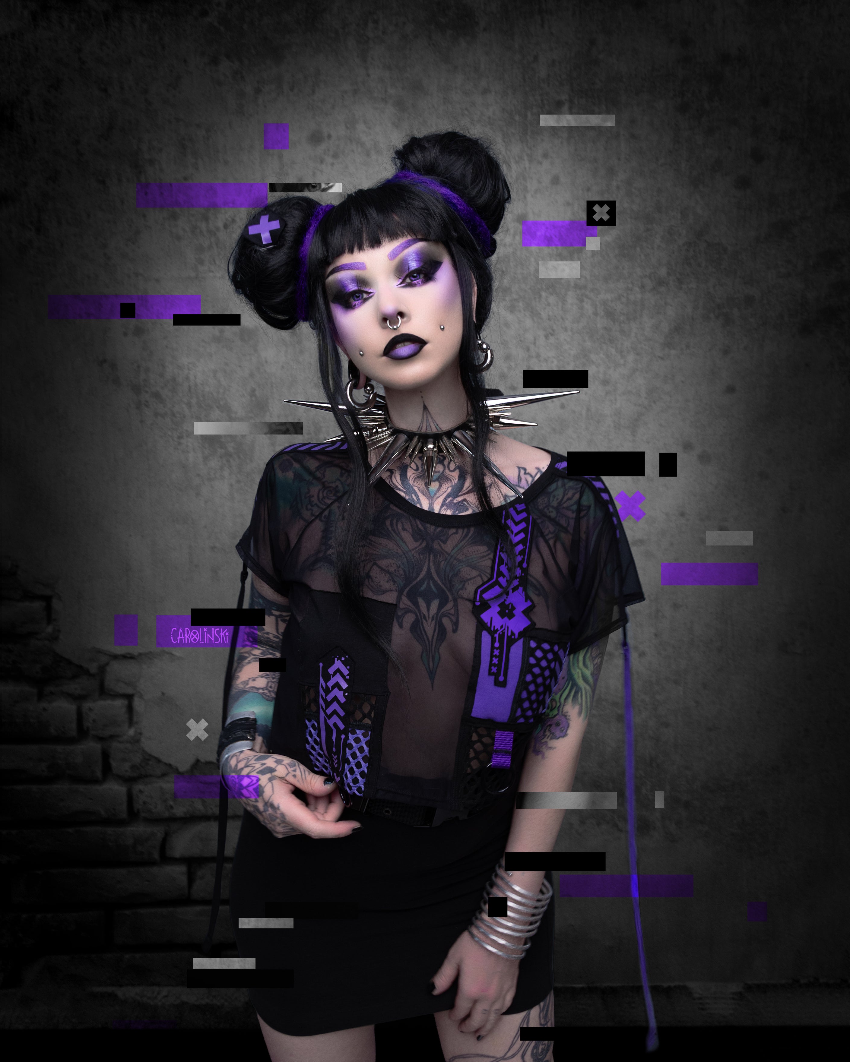 Glitch Crop-T VIOLET