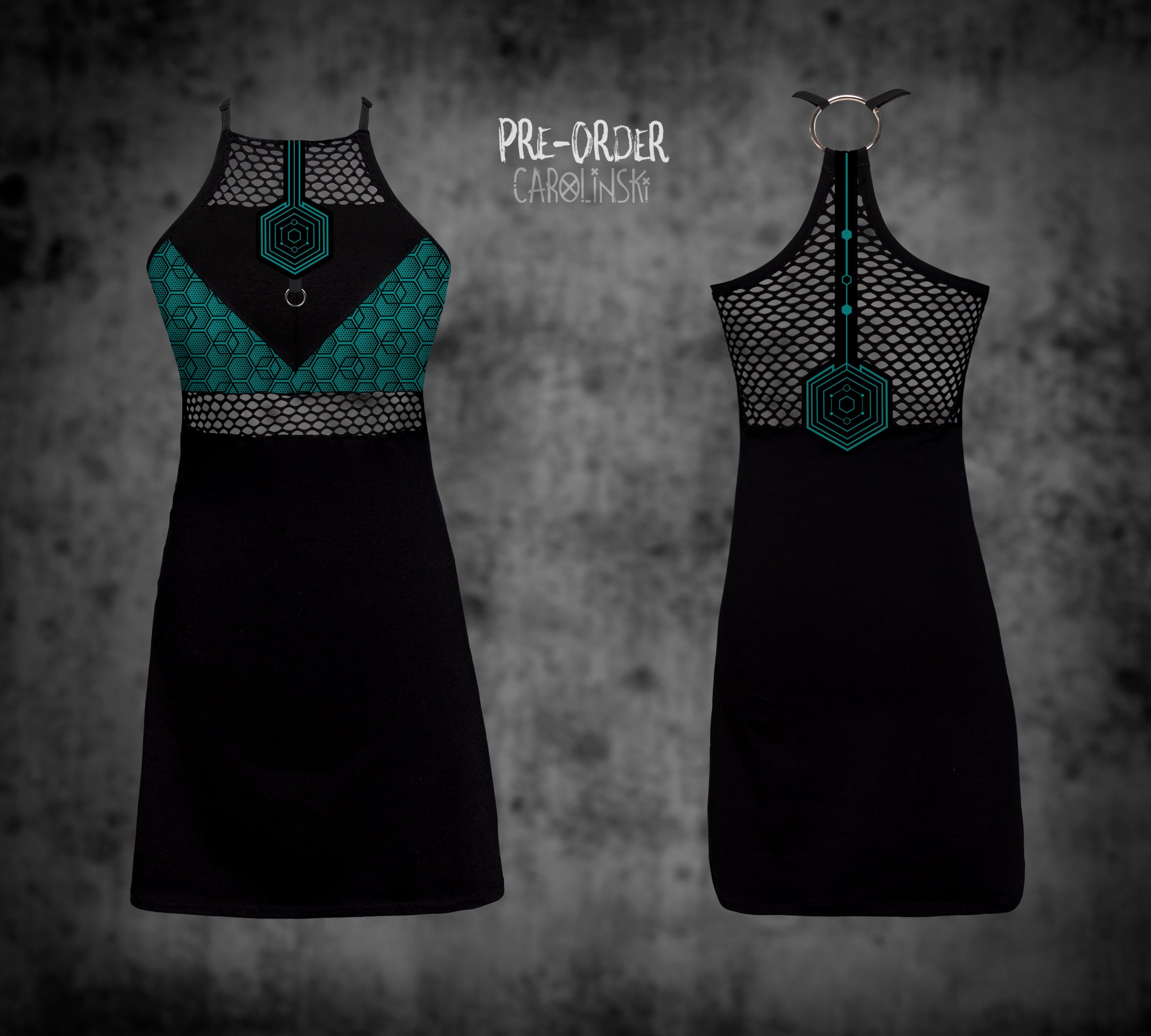 HighNeck Dress - Hexagon
