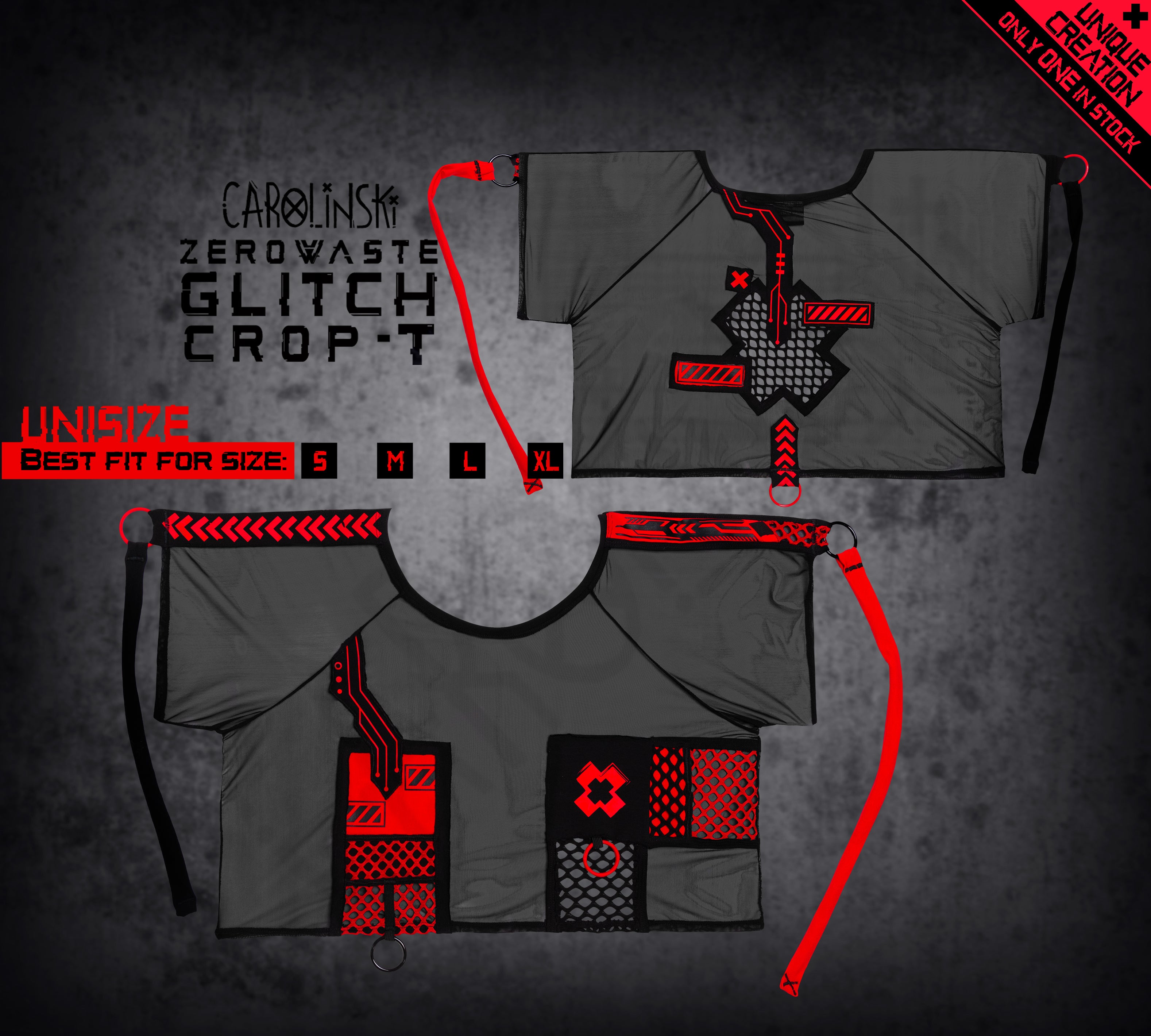 Glitch Crop-T RED