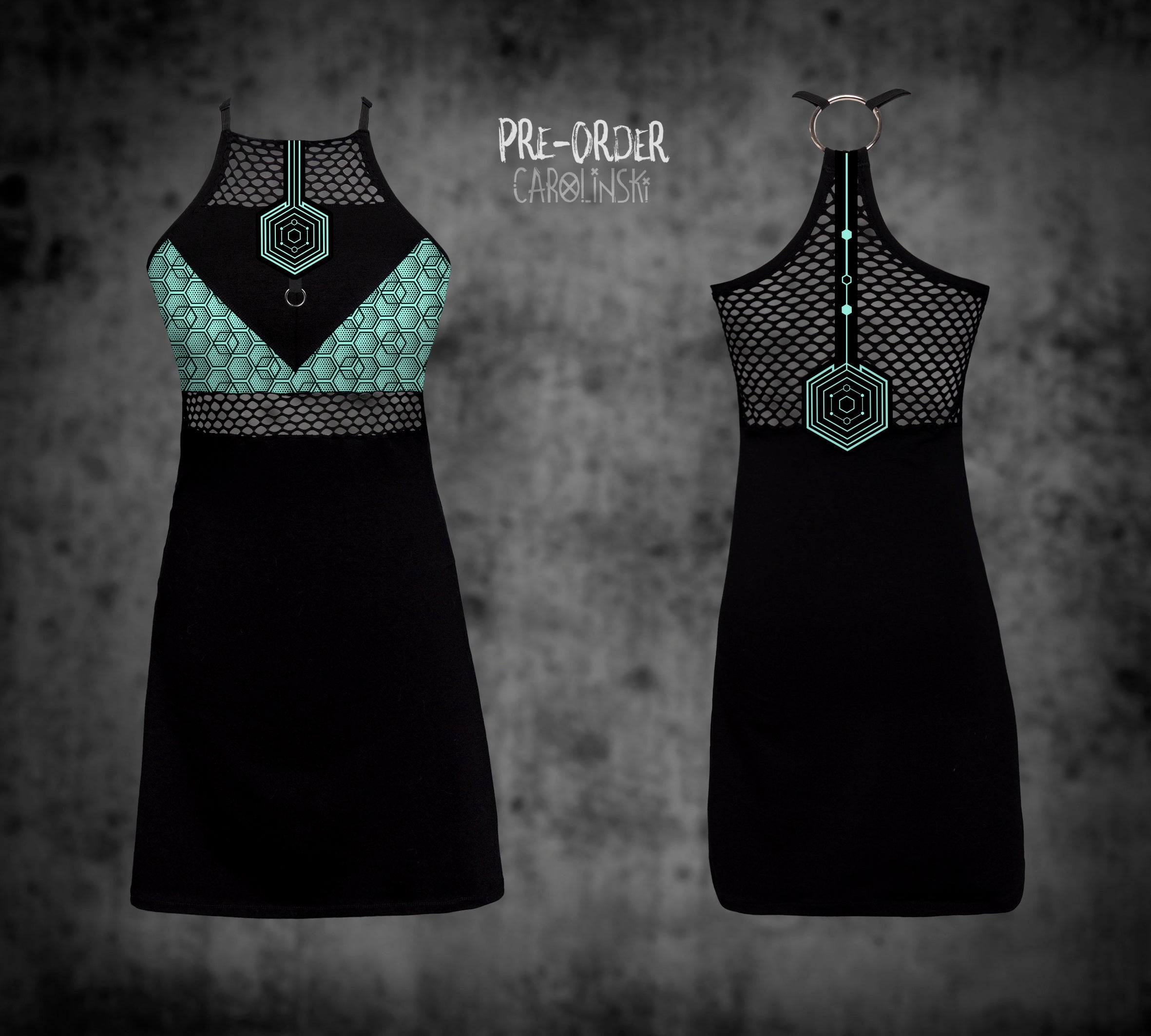 HighNeck Dress - Hexagon