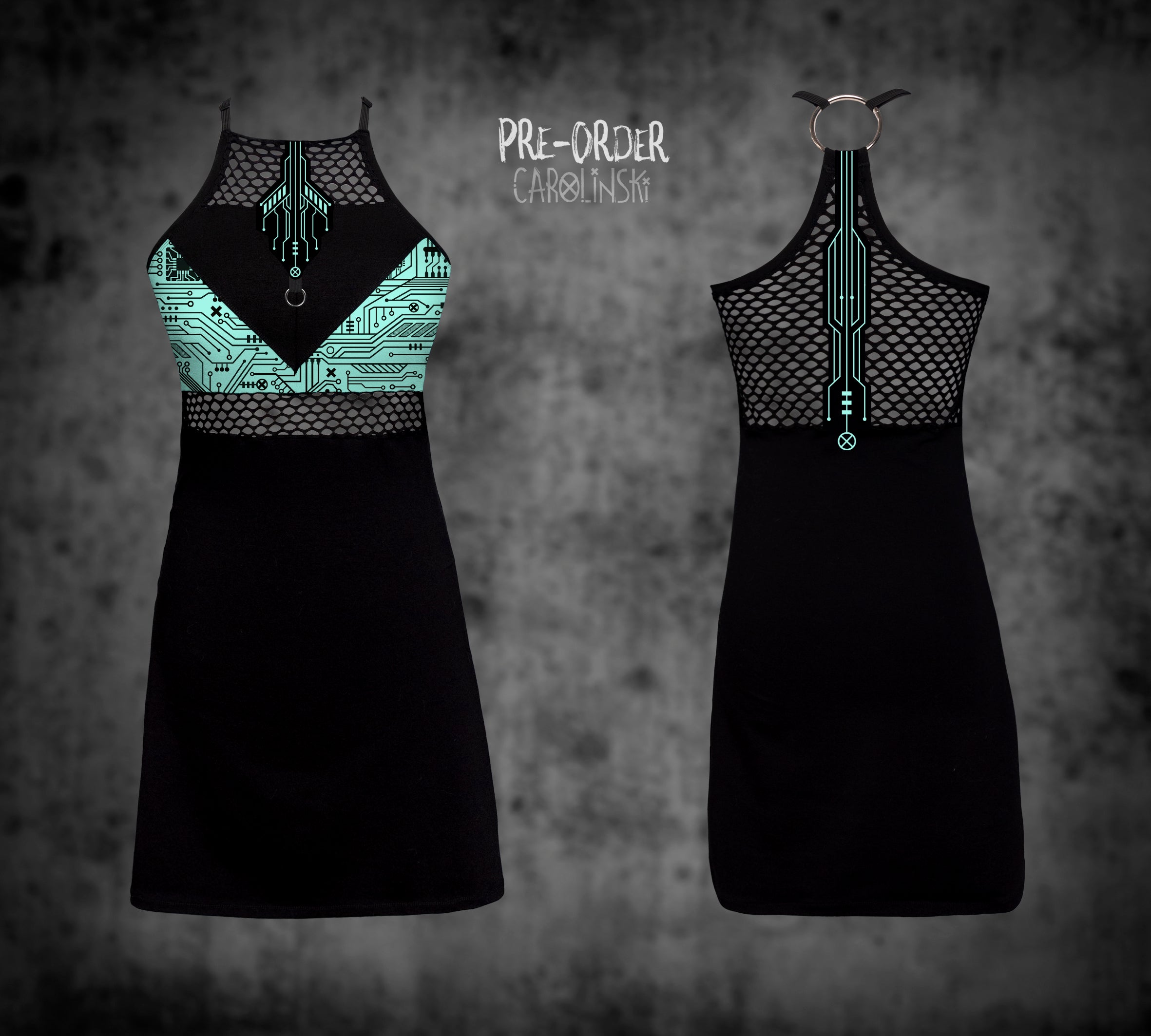 HighNeck Dress - Circuitboard