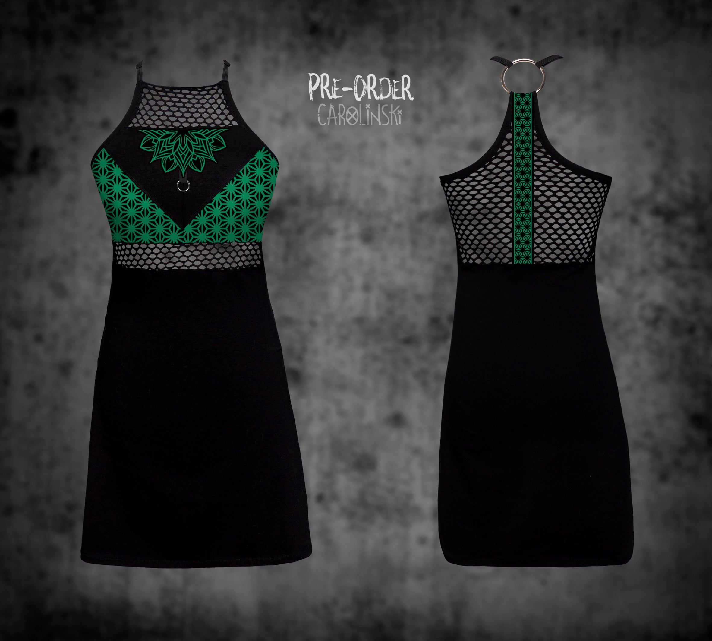 HighNeck Dress - Asanoha