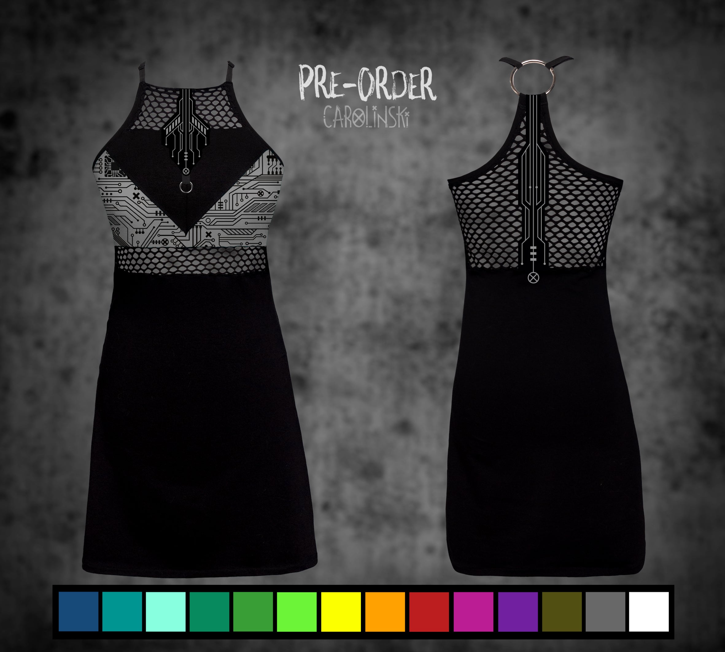 HighNeck Dress - Circuitboard