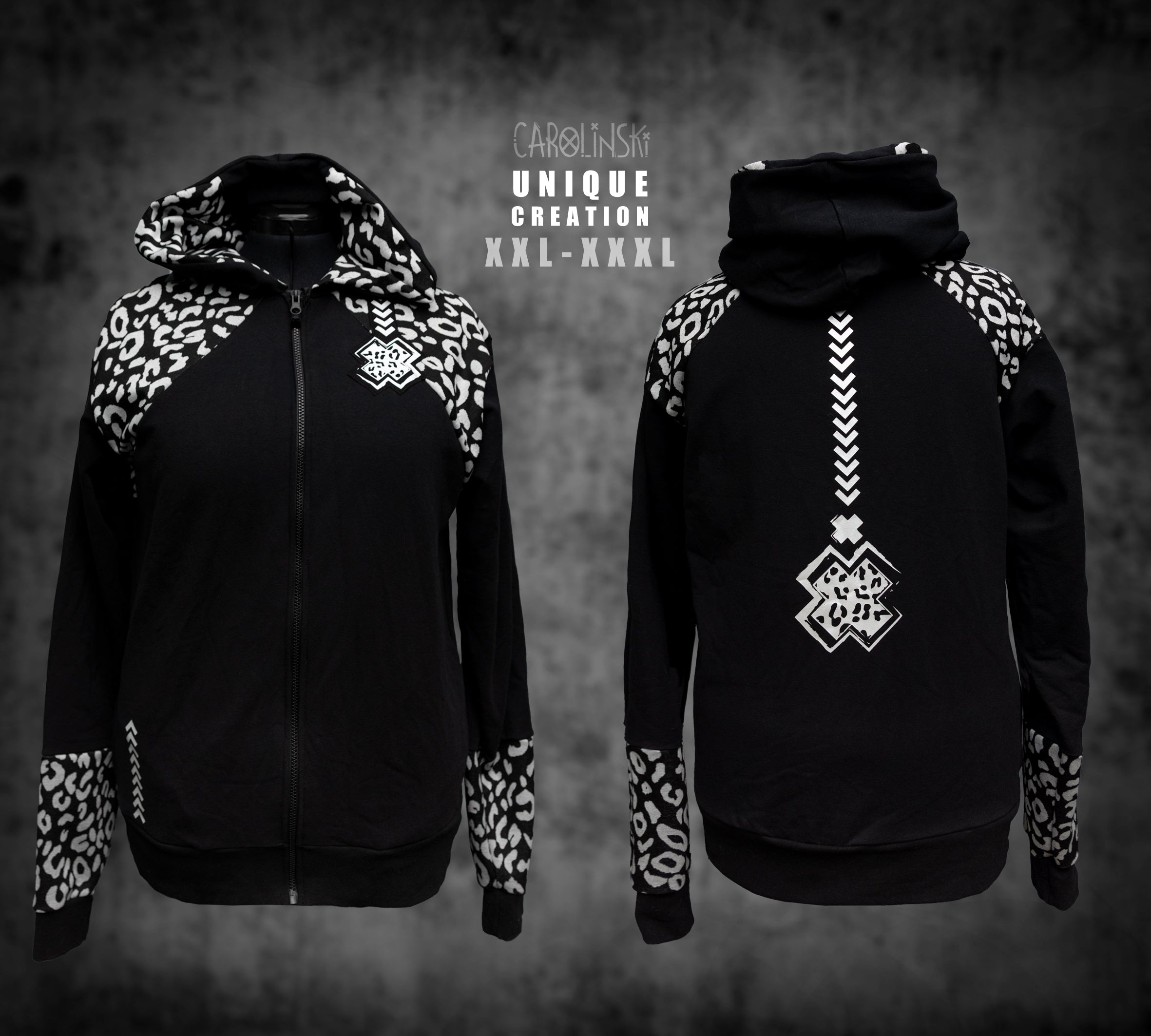Zip Jacket white Leopard